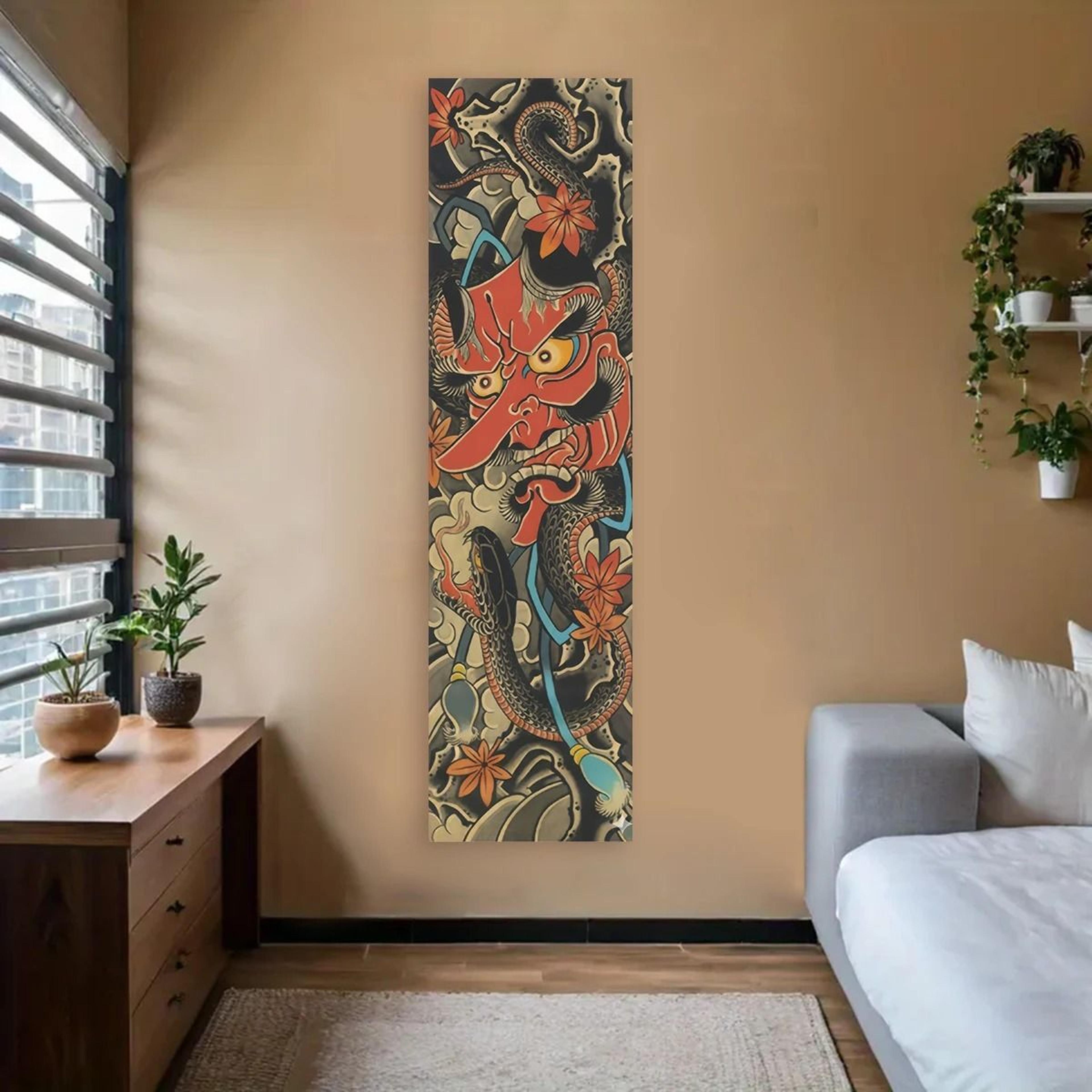 Japanese Great Wave Wall Tapestry  Red Sun  Ocean Landscape Aesthetic Hanging For Home Decor 12