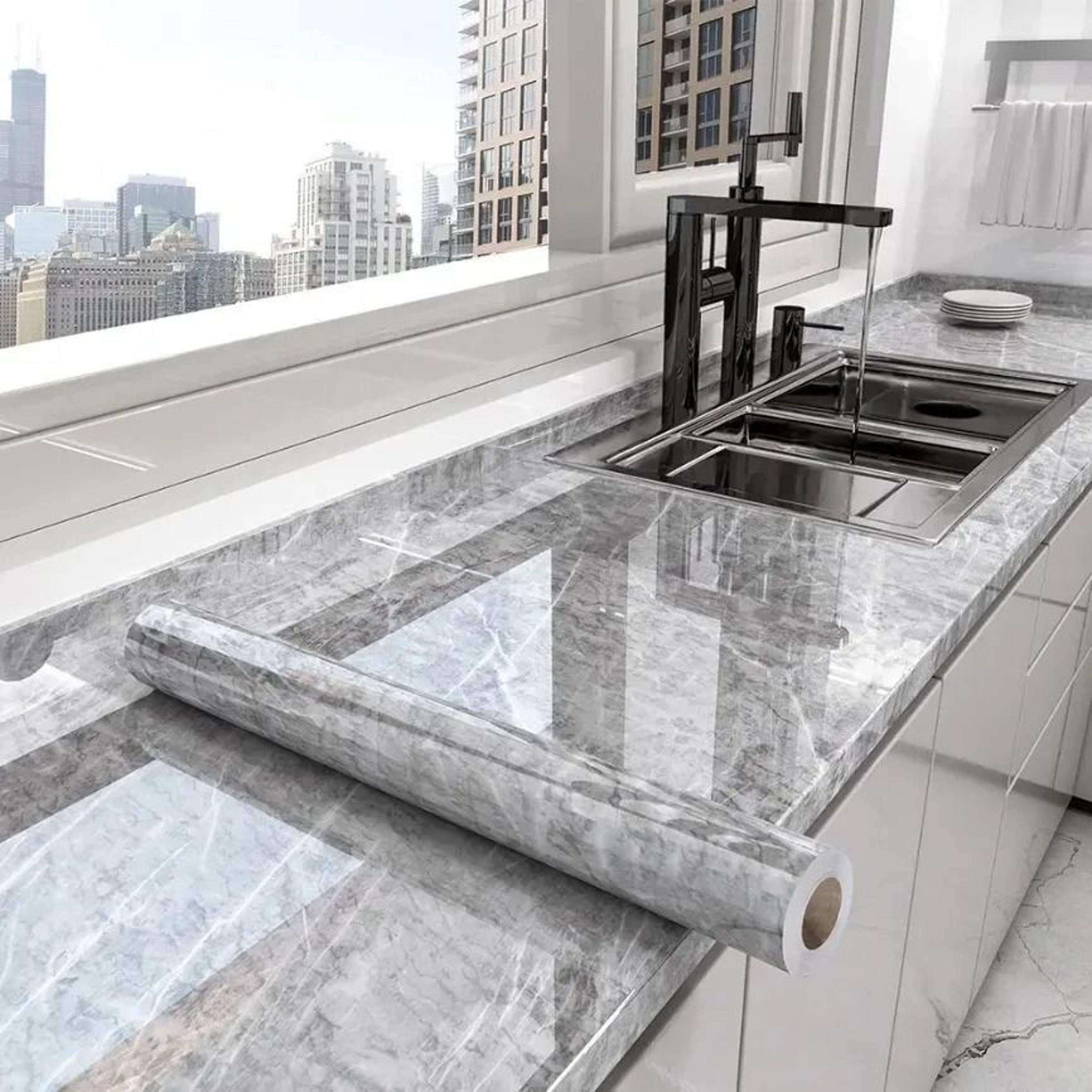 Marble SelfAdhesive Wallpaper  Modern Peel  Stick Waterproof Contact Paper For Kitchen  Bathroom 4