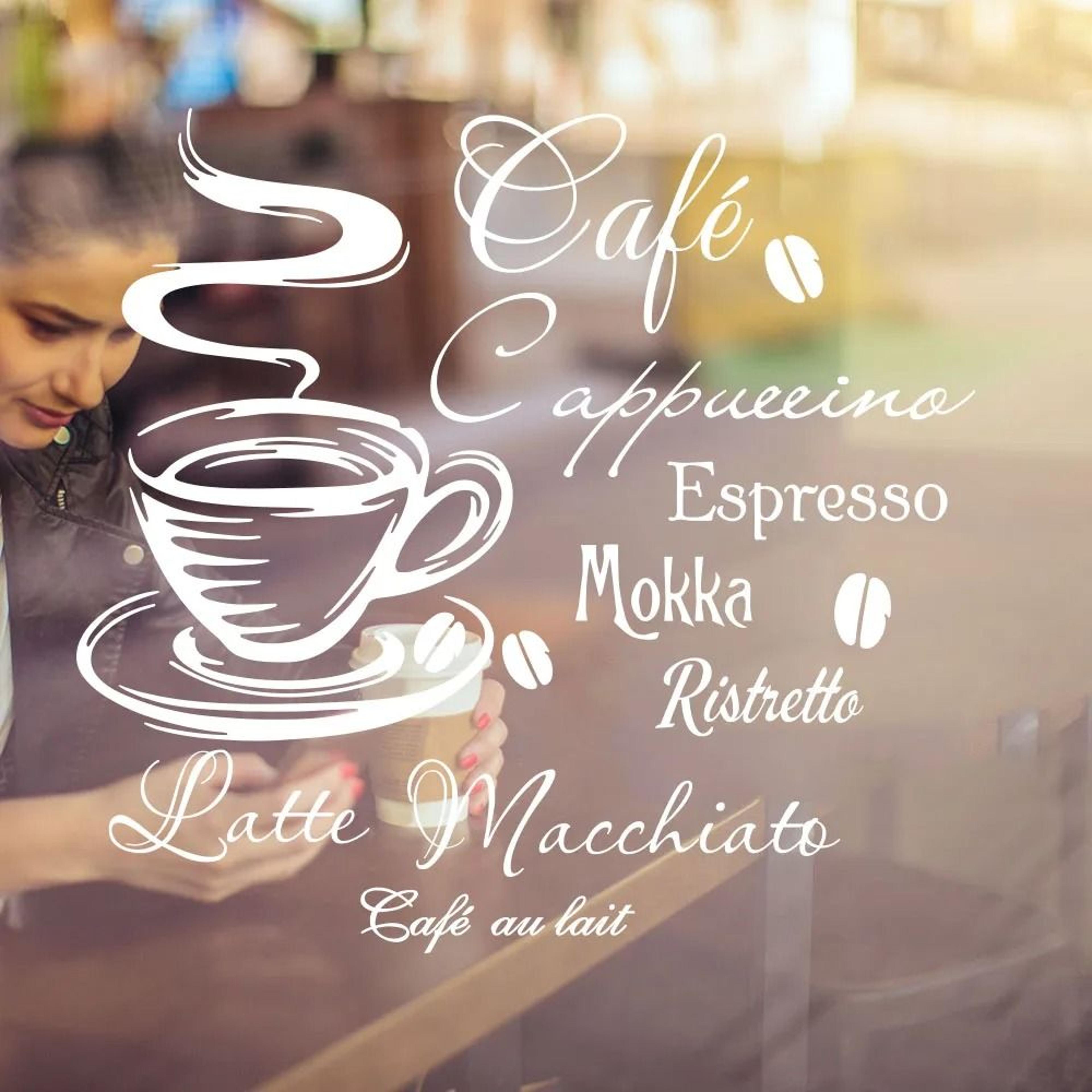 Coffee Bar Multilingual Wall Sticker  Spanish  French Quote Vinyl Decal For Kitchen Restaurant  Caf 1