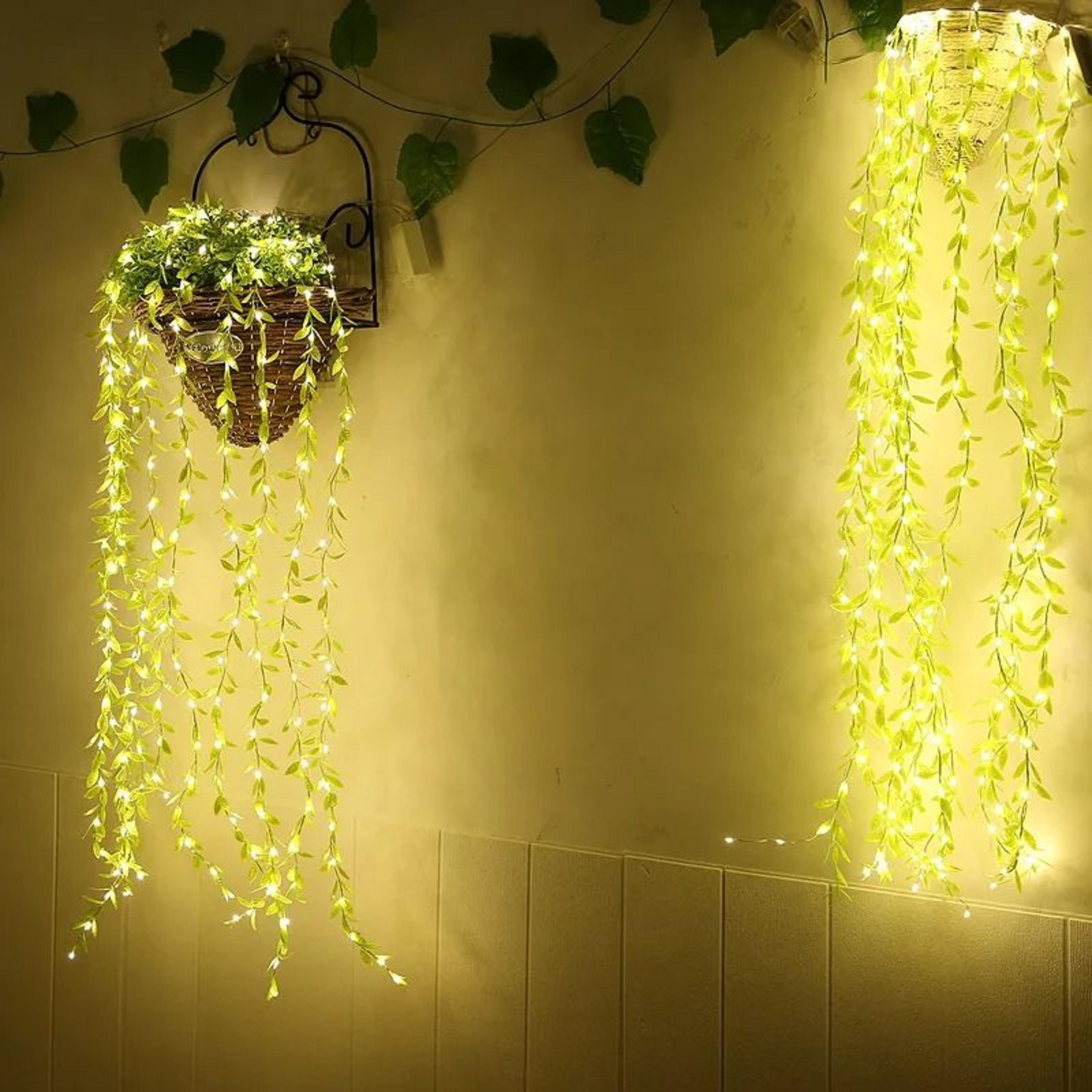 3Piece Artificial Ivy  Willow Garland Set  10M Fake Vines With String Lights For Magical Wall  Wedd 5