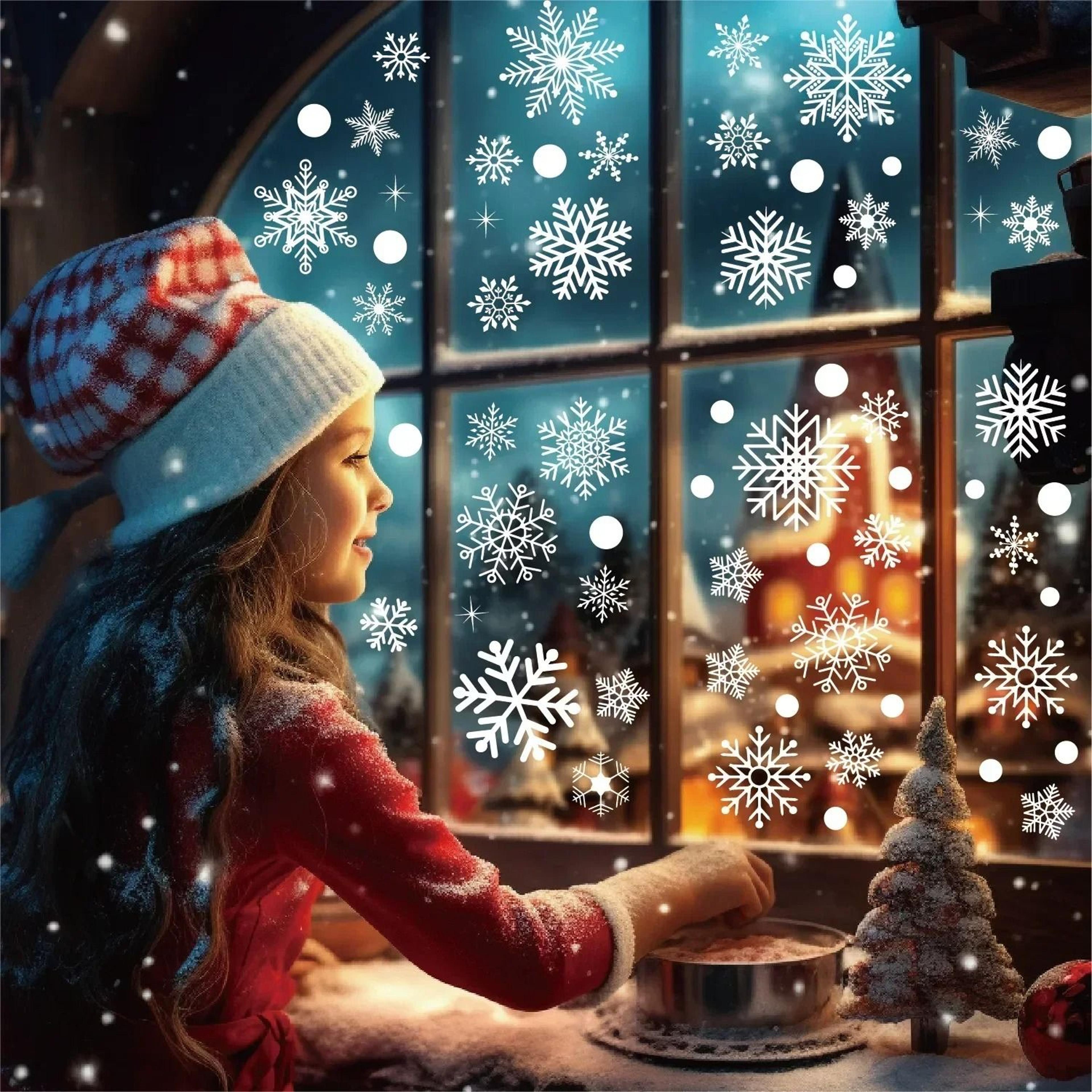Merry Christmas White Snowflake Window Stickers  Festive Winter Wonderland Decals For Home Wall  Gl 1