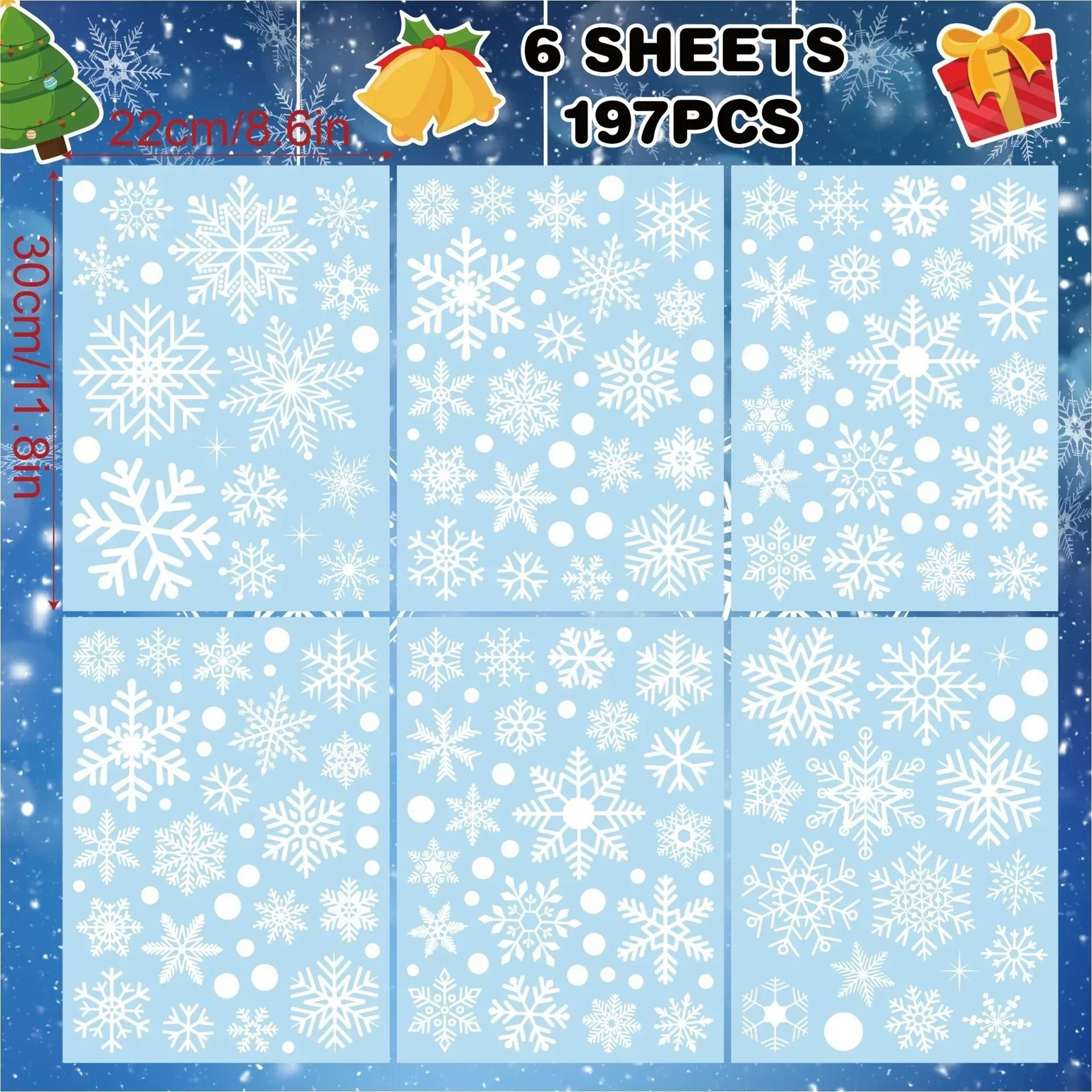 Merry Christmas White Snowflake Window Stickers  Festive Winter Wonderland Decals For Home Wall  Gl 6