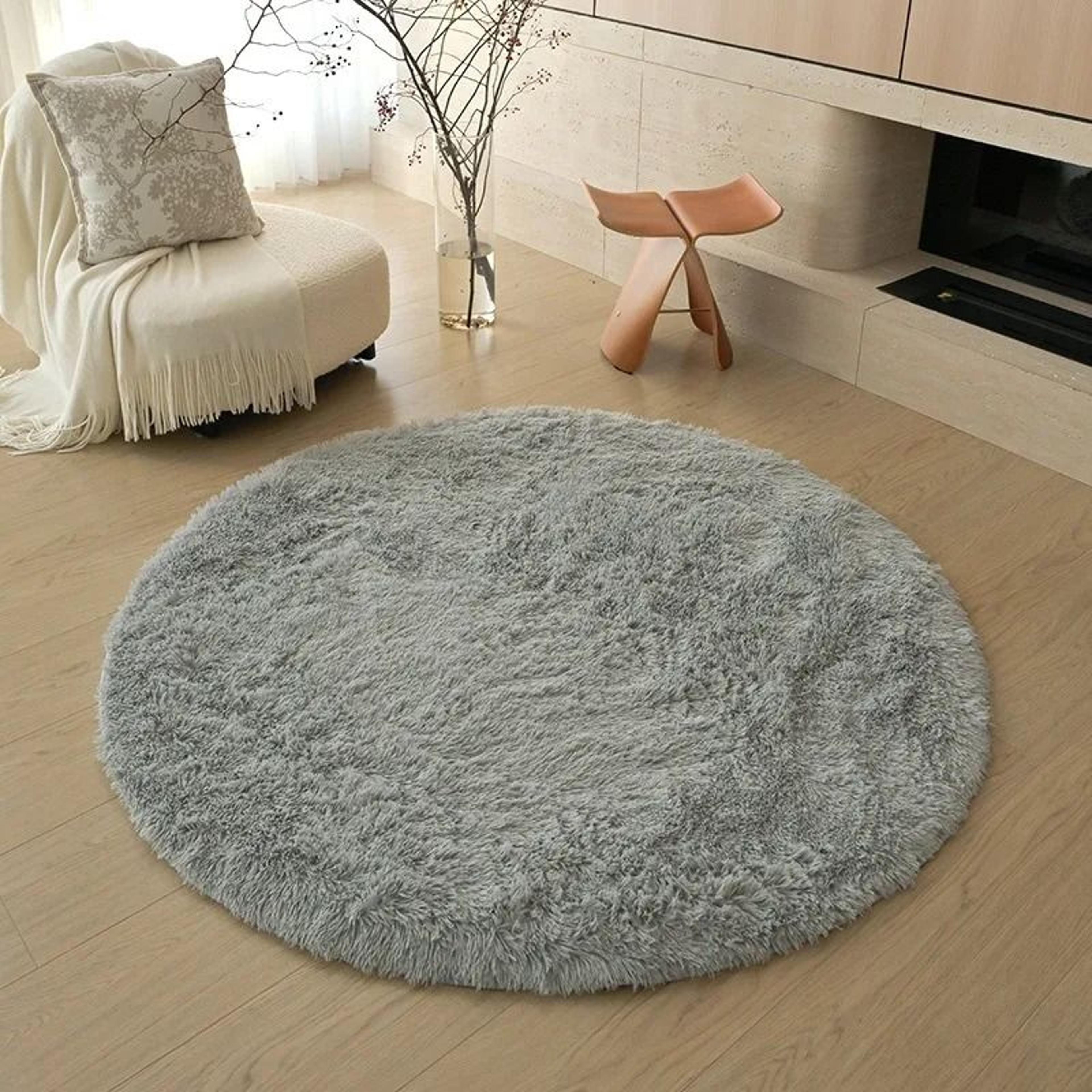 Soft Plush Circular Rug  Fluffy Kids Bedroom Play Mat  Nursery Floor Decor For Baby Room  Home Styl 7