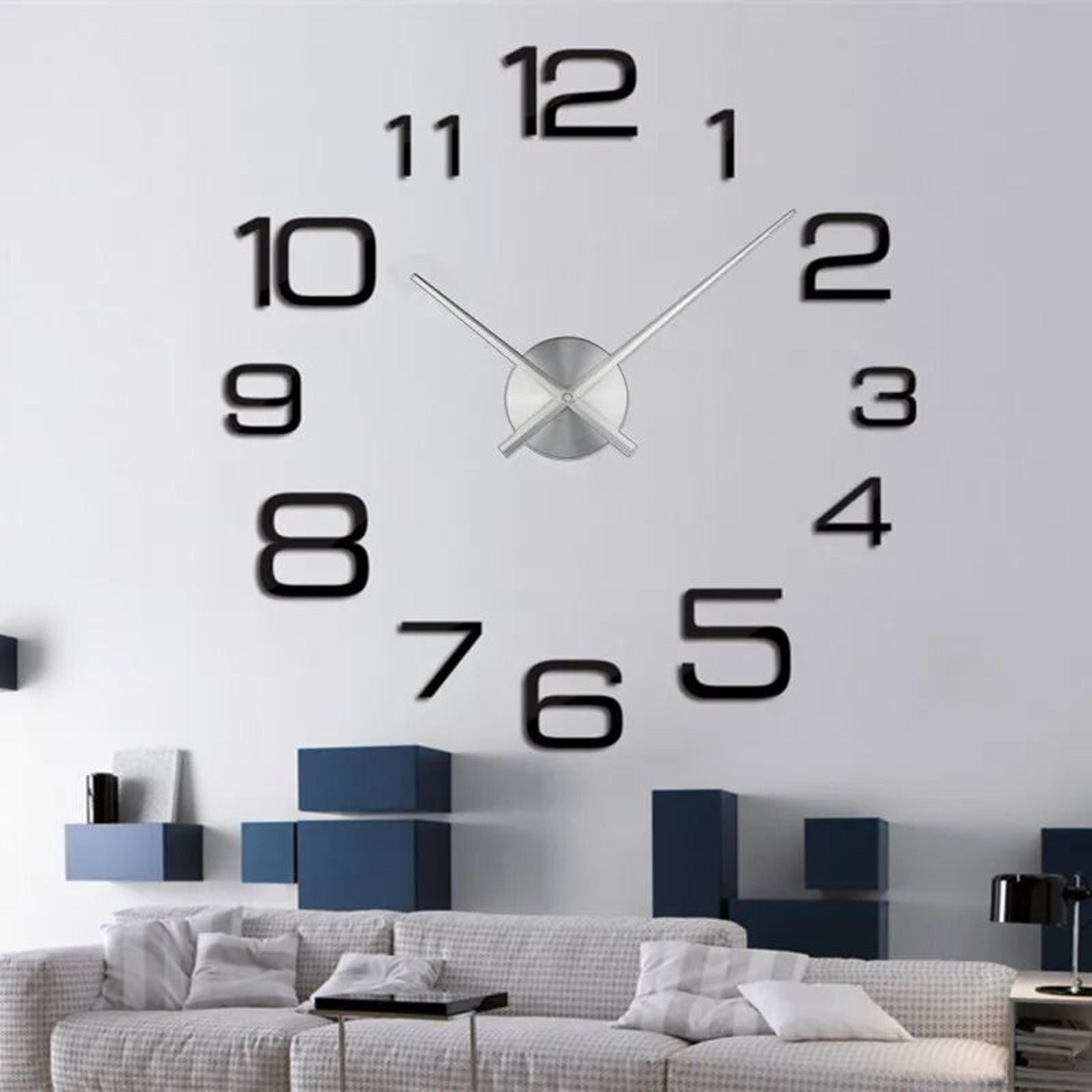Modern DIY Large Wall Clock  3D Acrylic Mirror Sticker Clock  Quartz Movement For Fashionable Livin 4