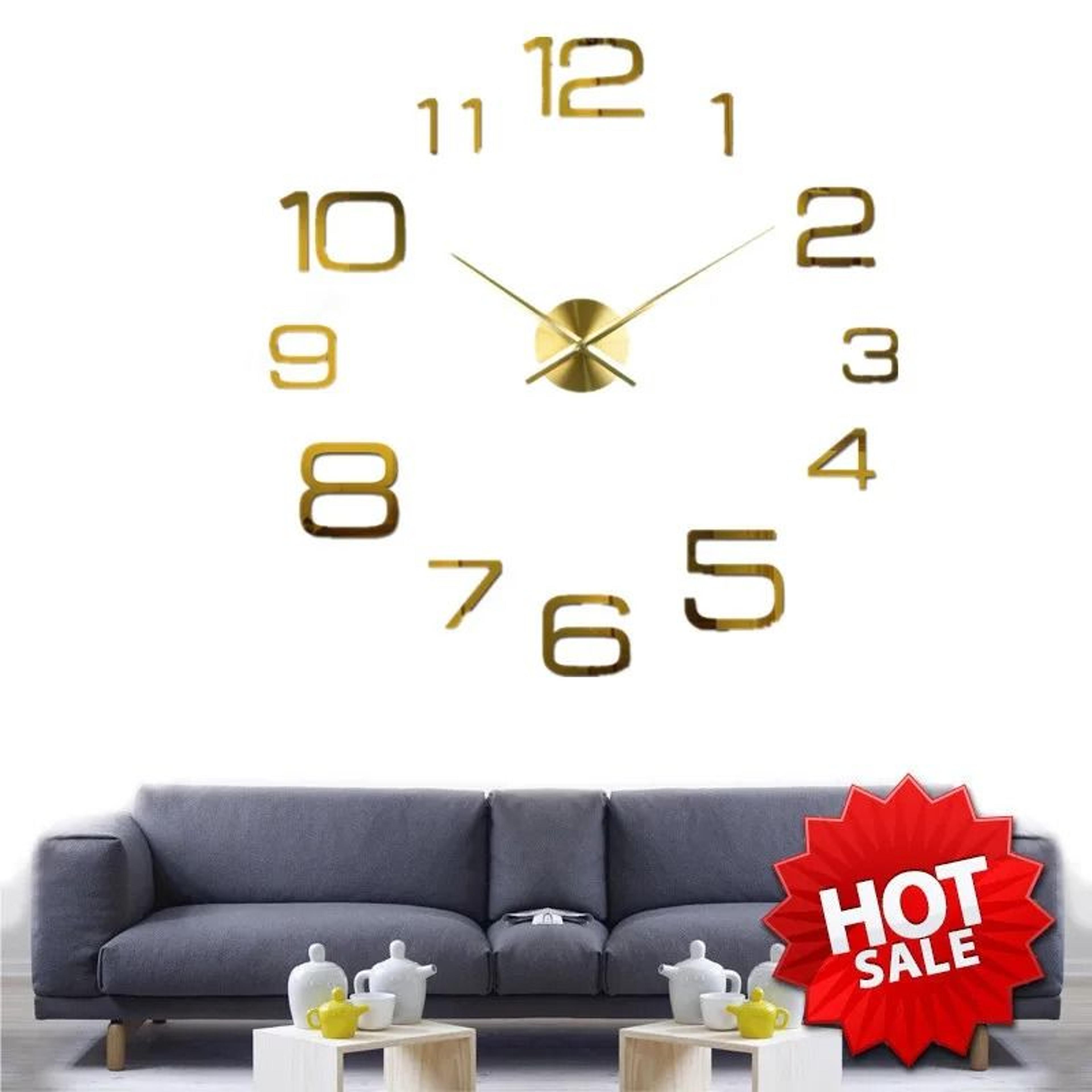 Modern DIY Large Wall Clock  3D Acrylic Mirror Sticker Clock  Quartz Movement For Fashionable Livin 5