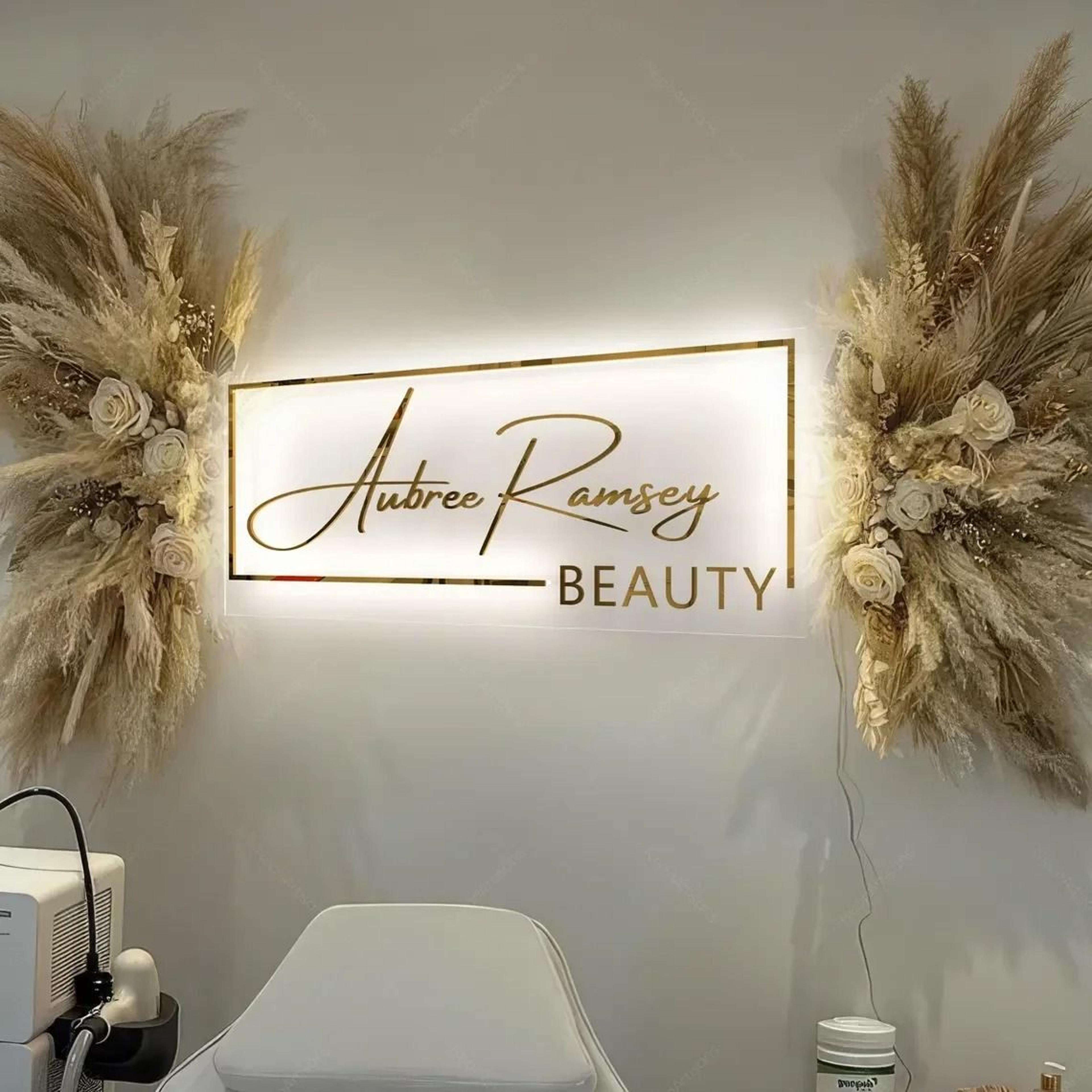 custom led backlit business sign – 3d acrylic & metal logo signage for salons, hair studios & beauty nails