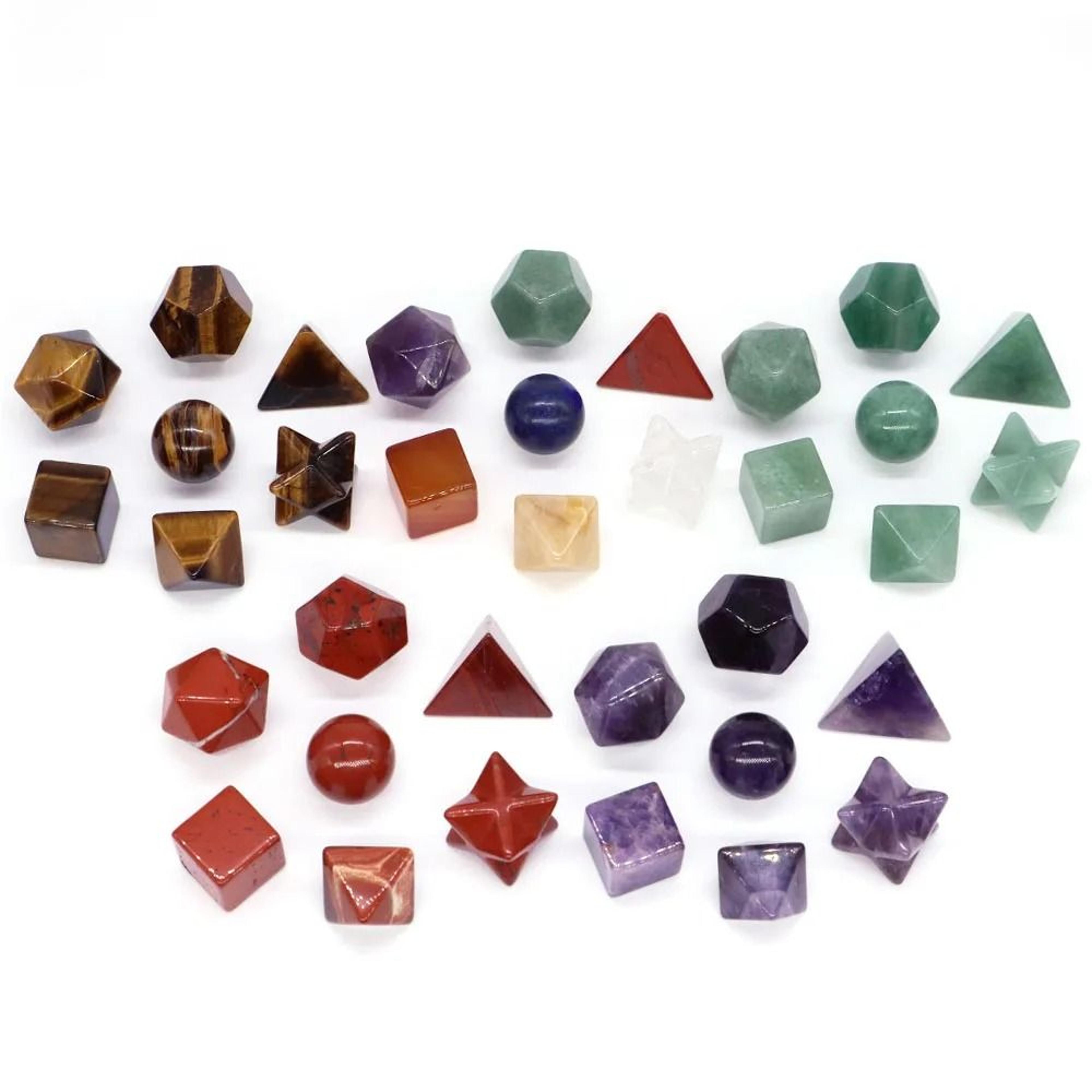 7Piece Platonic Solid Sacred Geometry Set  Natural Crystal Healing Stones For Reiki  Chakra Home De 4