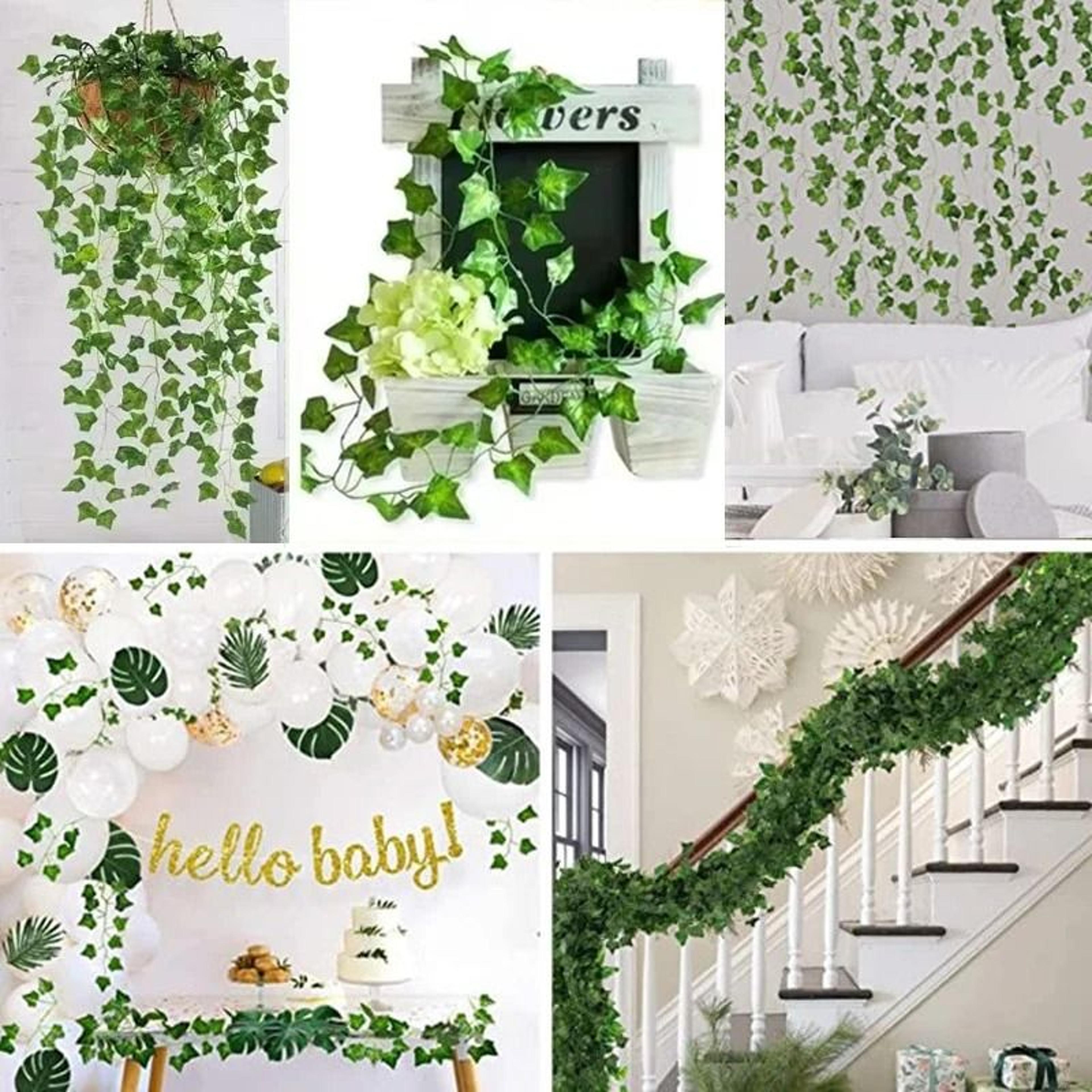 Artificial Green Ivy Vine Garland  10String Hanging Creeper Rattan For Garden Wedding  Home Decor 4