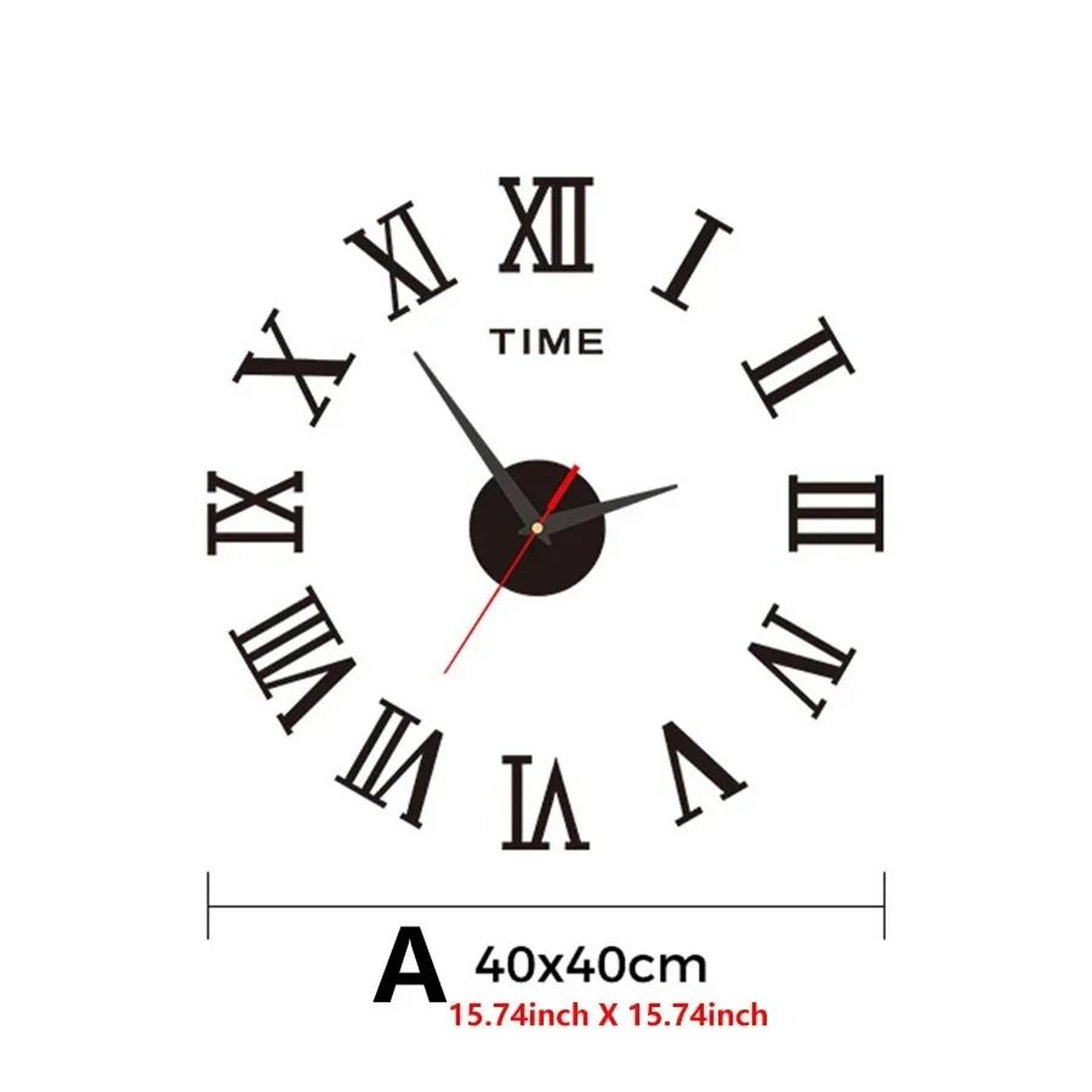 3D DIY Silent Wall Clock  Modern Simple PunchFree Wall Sticker Clock For Home  Office 1