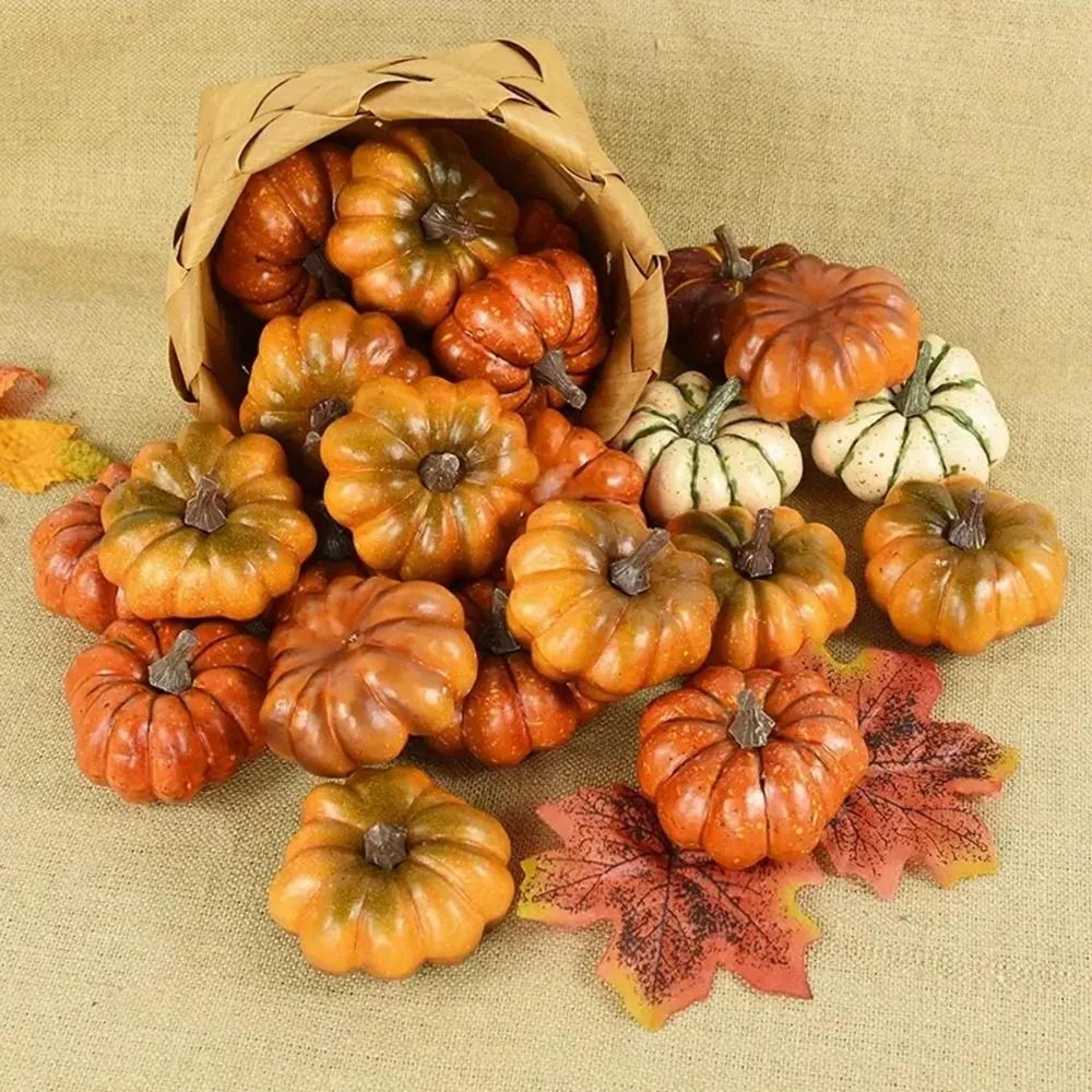 9Piece Artificial Pumpkin Set  Lightweight Plastic Harvest Decor For Balcony Dining Table  Autumn D 2