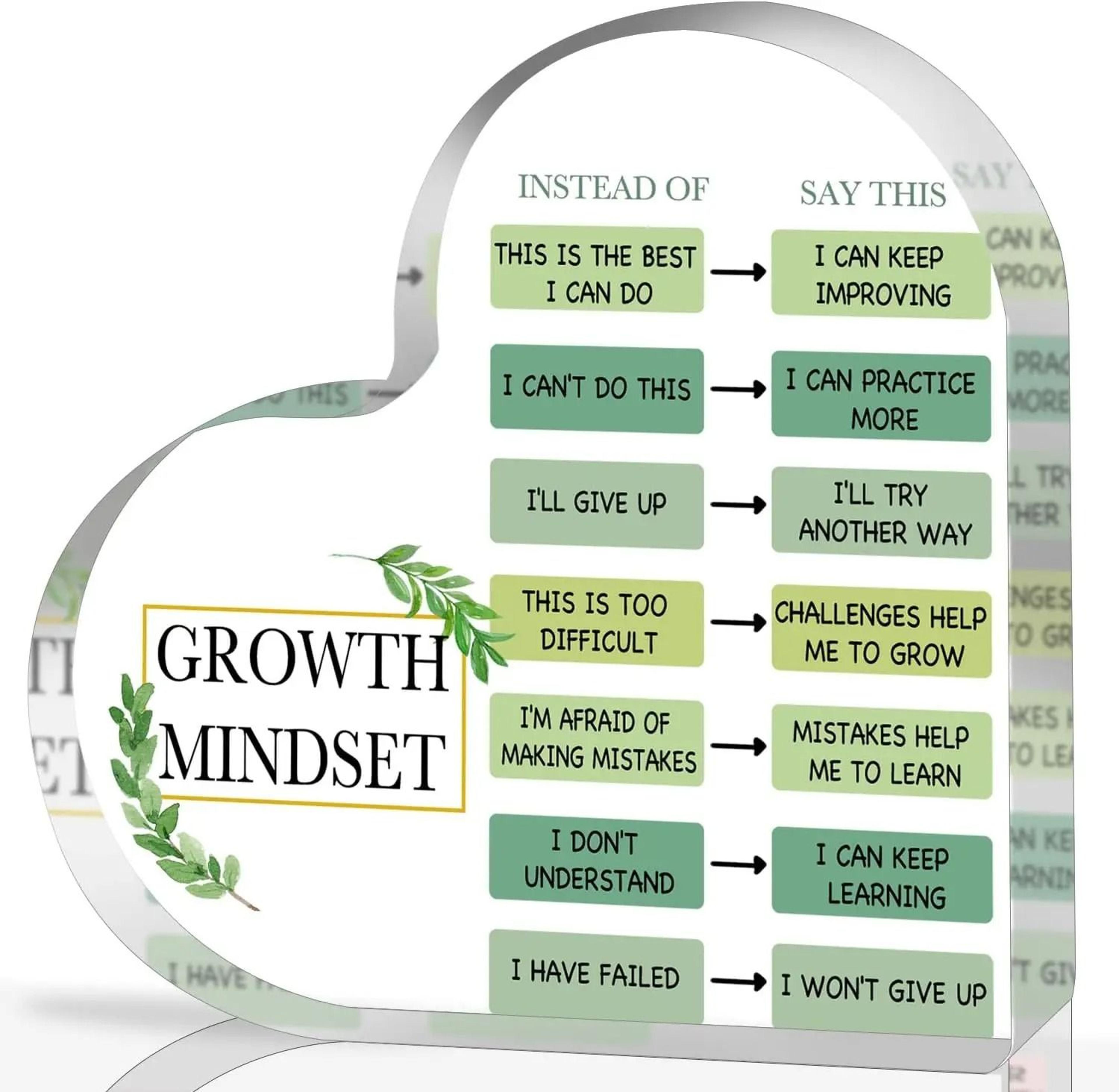 growth mindset acrylic ornament – high-definition spiritual inspirational gift for modern offices & home sanctuary decor