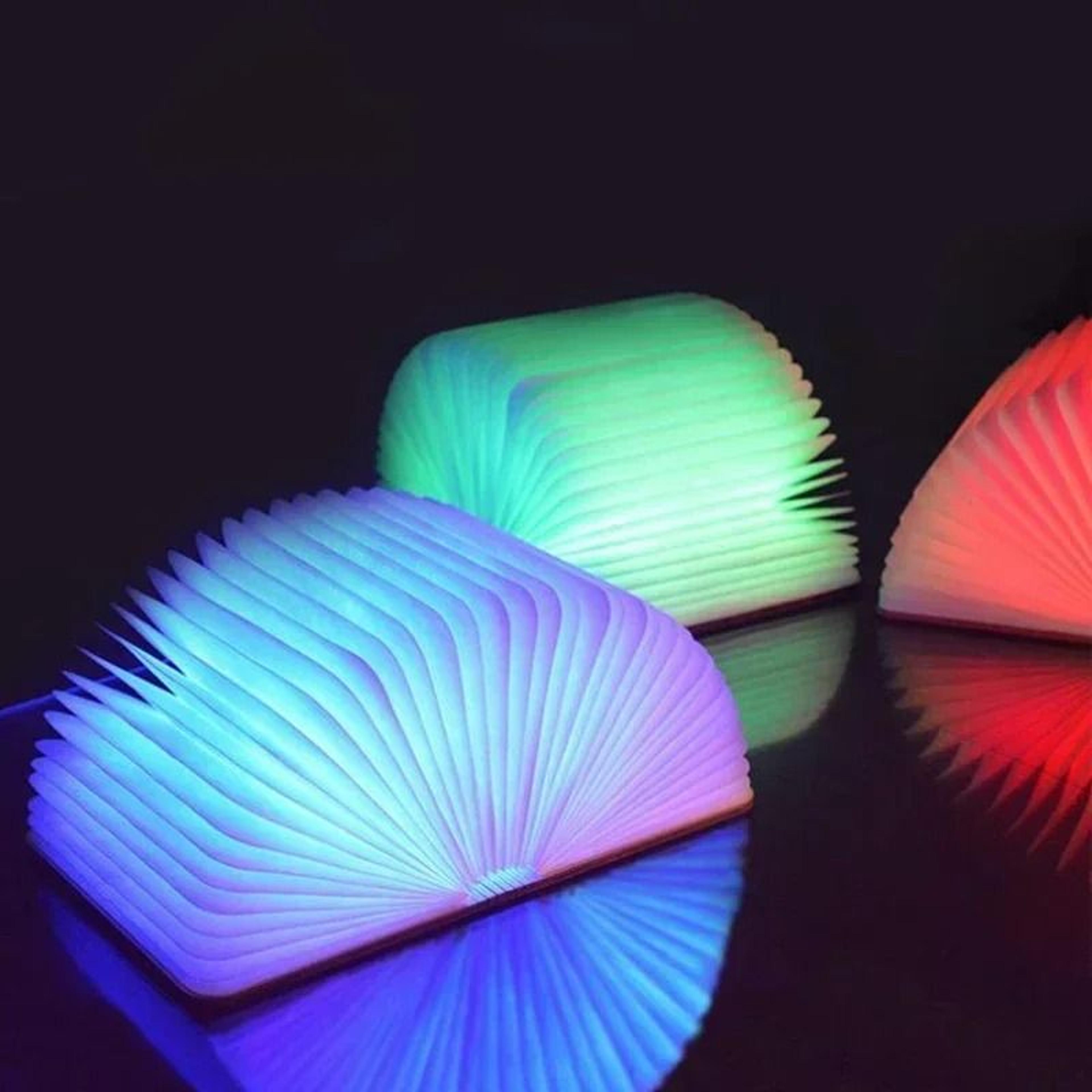 3D Folding Wooden LED Book Light  RGB ColorChanging Creative Night Light For Modern Bedrooms  Desks 3