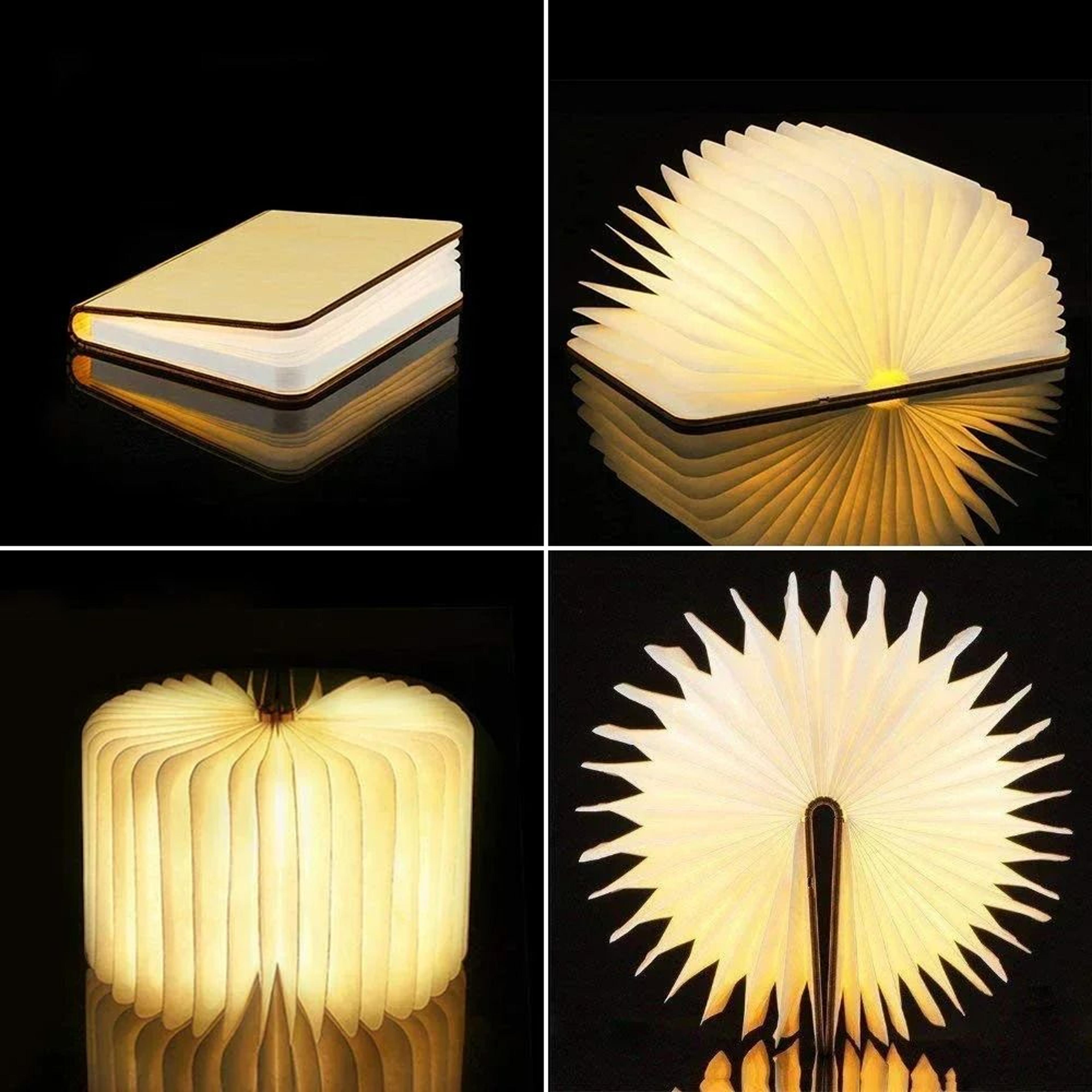 3D Folding Wooden LED Book Light  RGB ColorChanging Creative Night Light For Modern Bedrooms  Desks 4