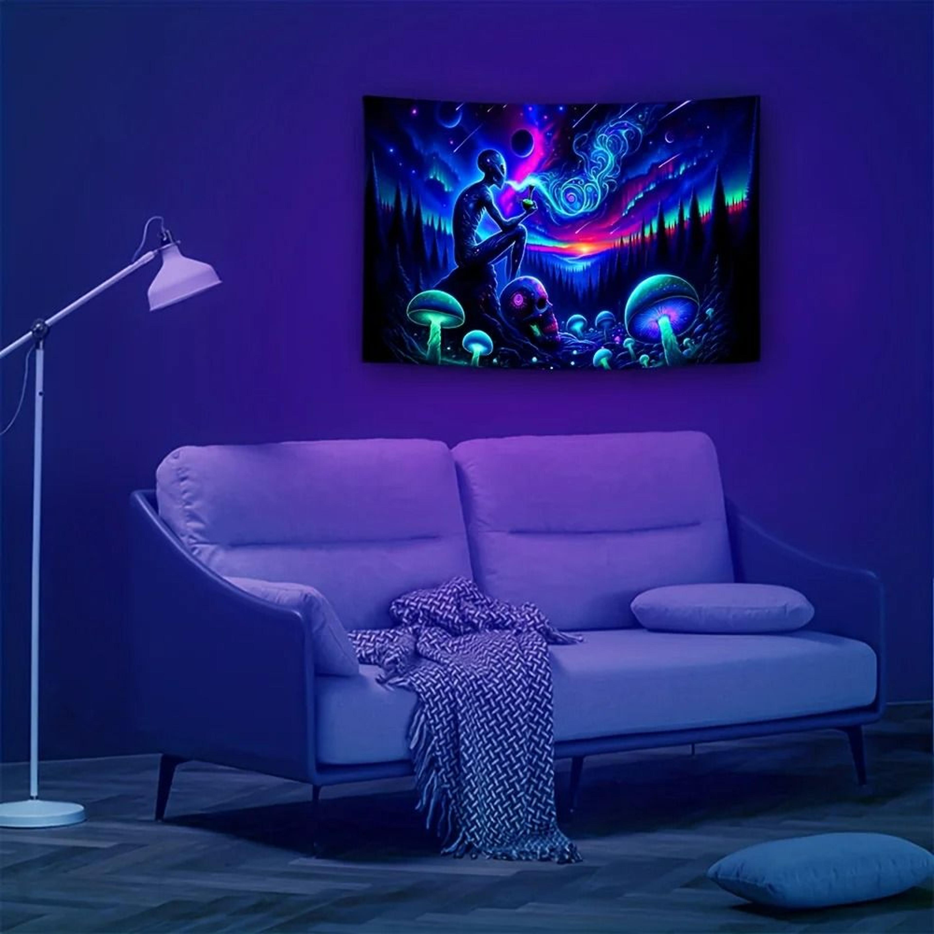 Aurora Borealis Alien Forest Cosmic Art Tapestry 2