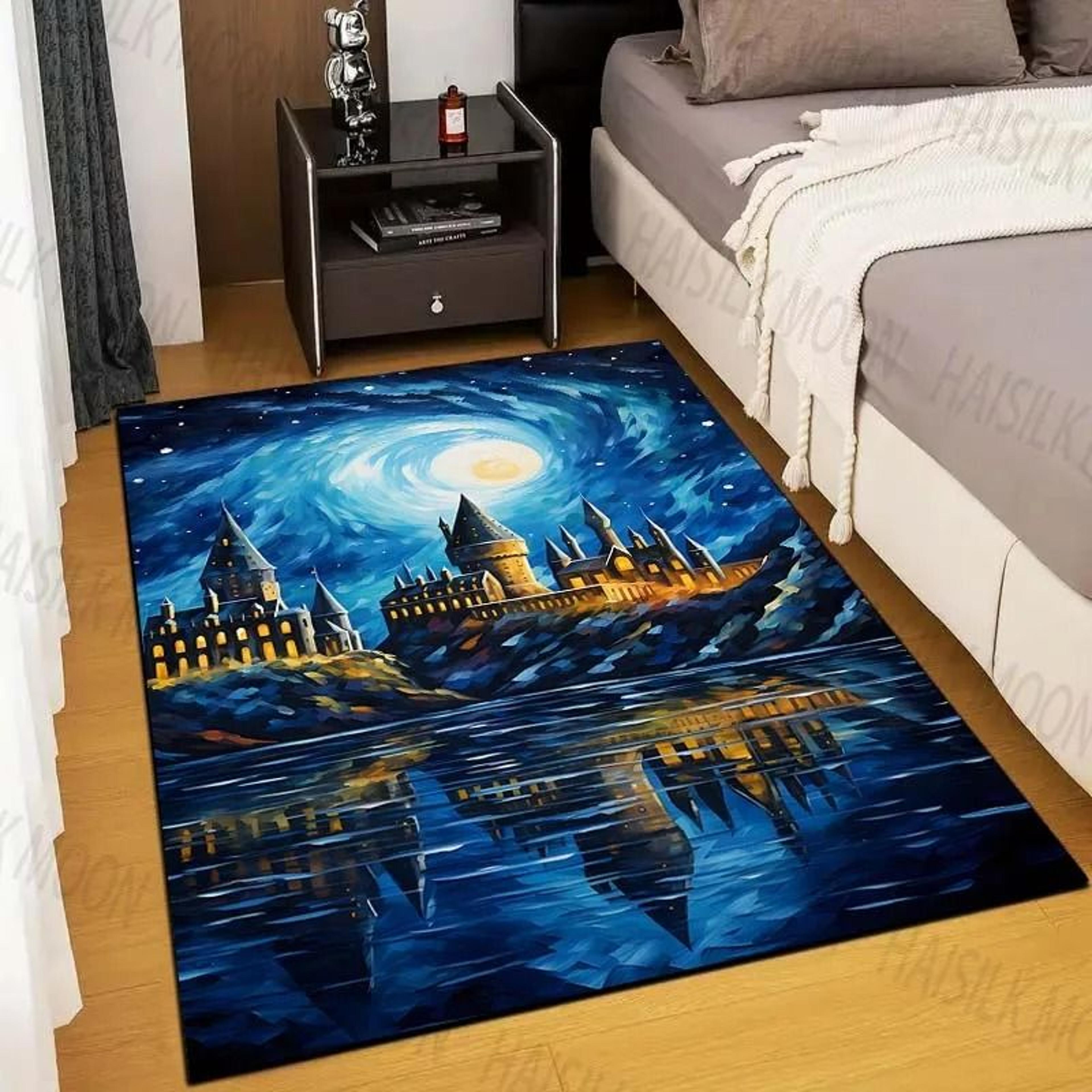 Magic School Castle Print Area Rug 17