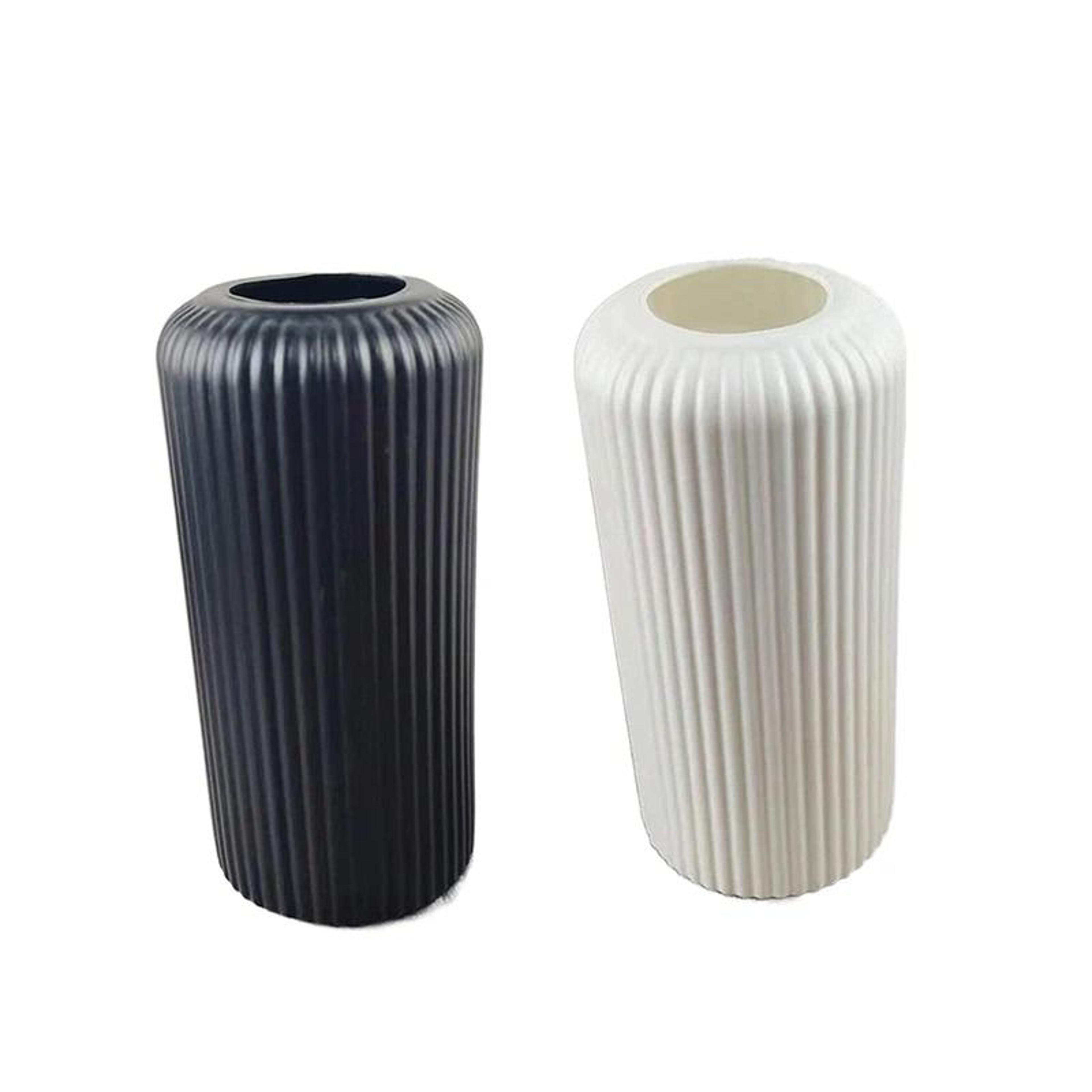 Striped CeramicLook Decorative Flower Vase 5