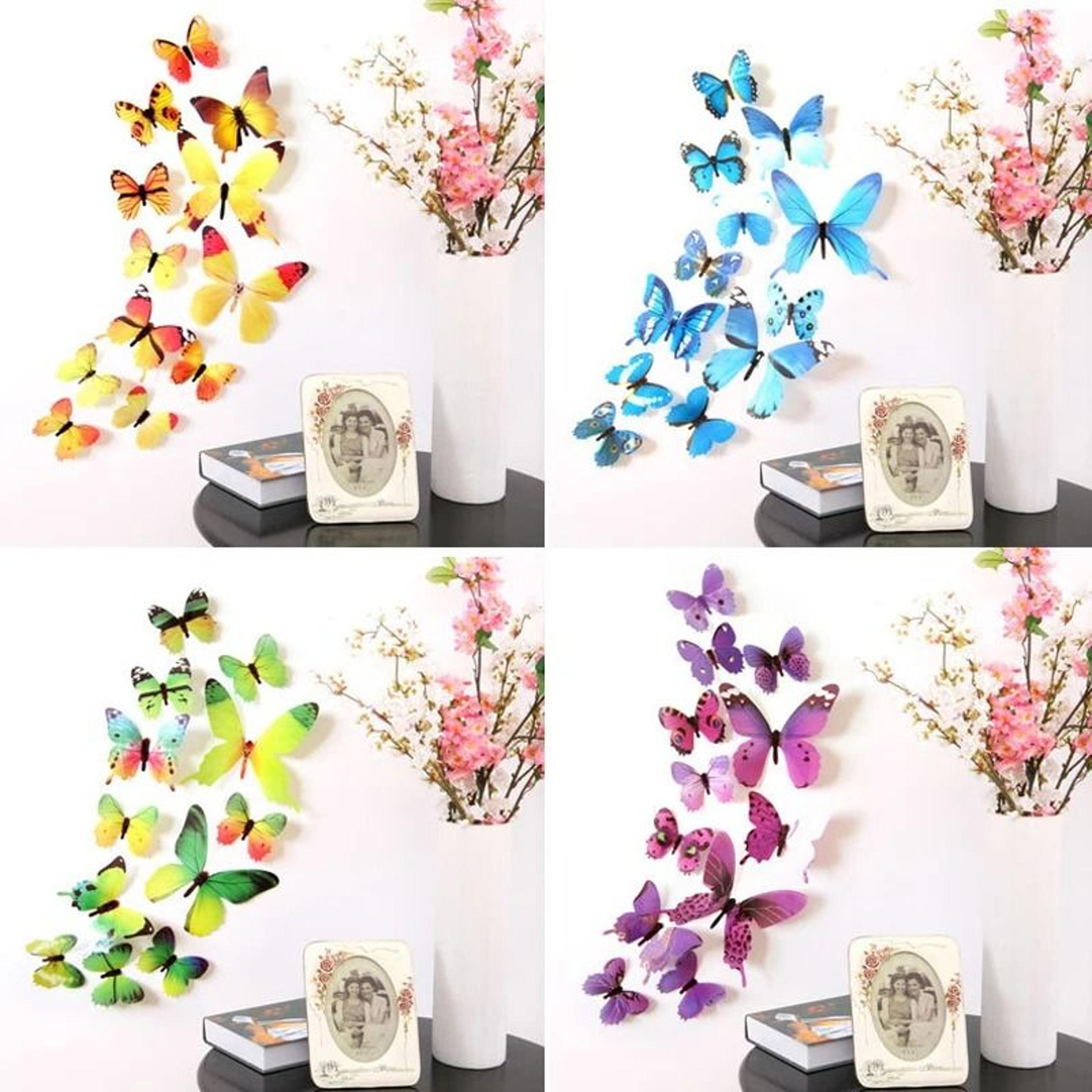 3D Decorative Butterfly Wall Stickers  12Piece MultiSize Set 0