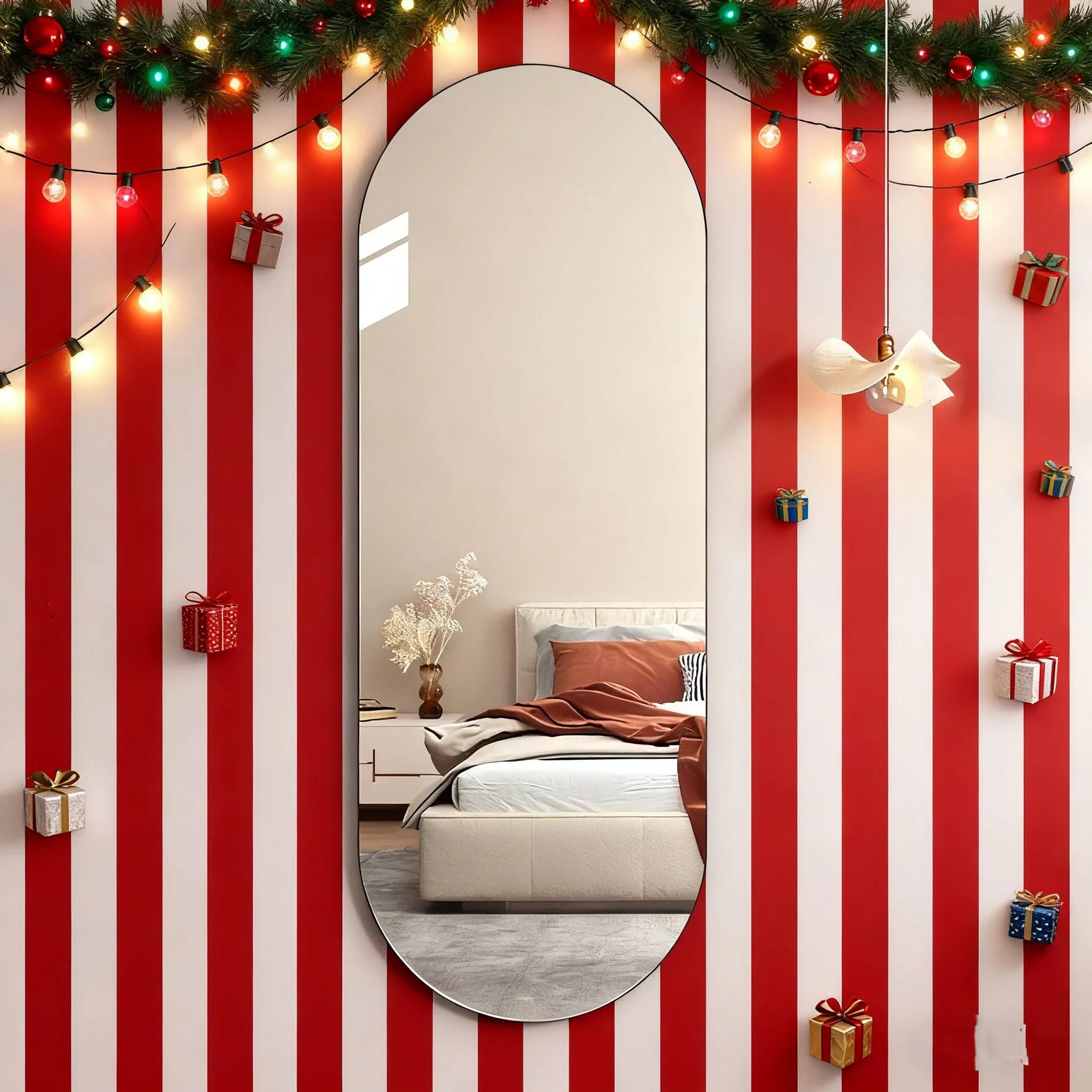 Acrylic Arched Integrated Mirror  HighDefinition SelfAdhesive Reflective Panel For Modern Studio  H 3