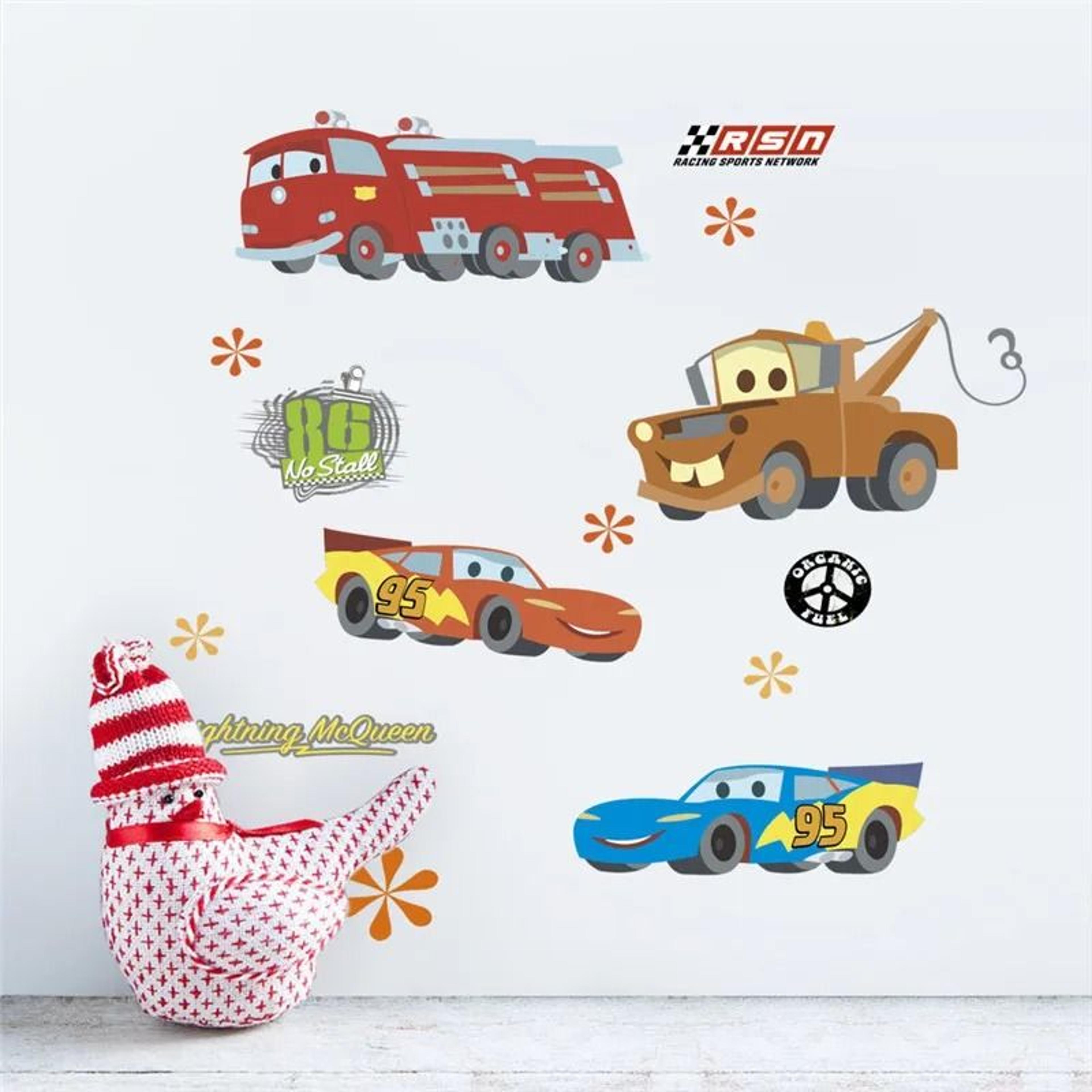 3D Lightning McQueen Mural  HighDefinition Cartoon Racing Wall Decals 10