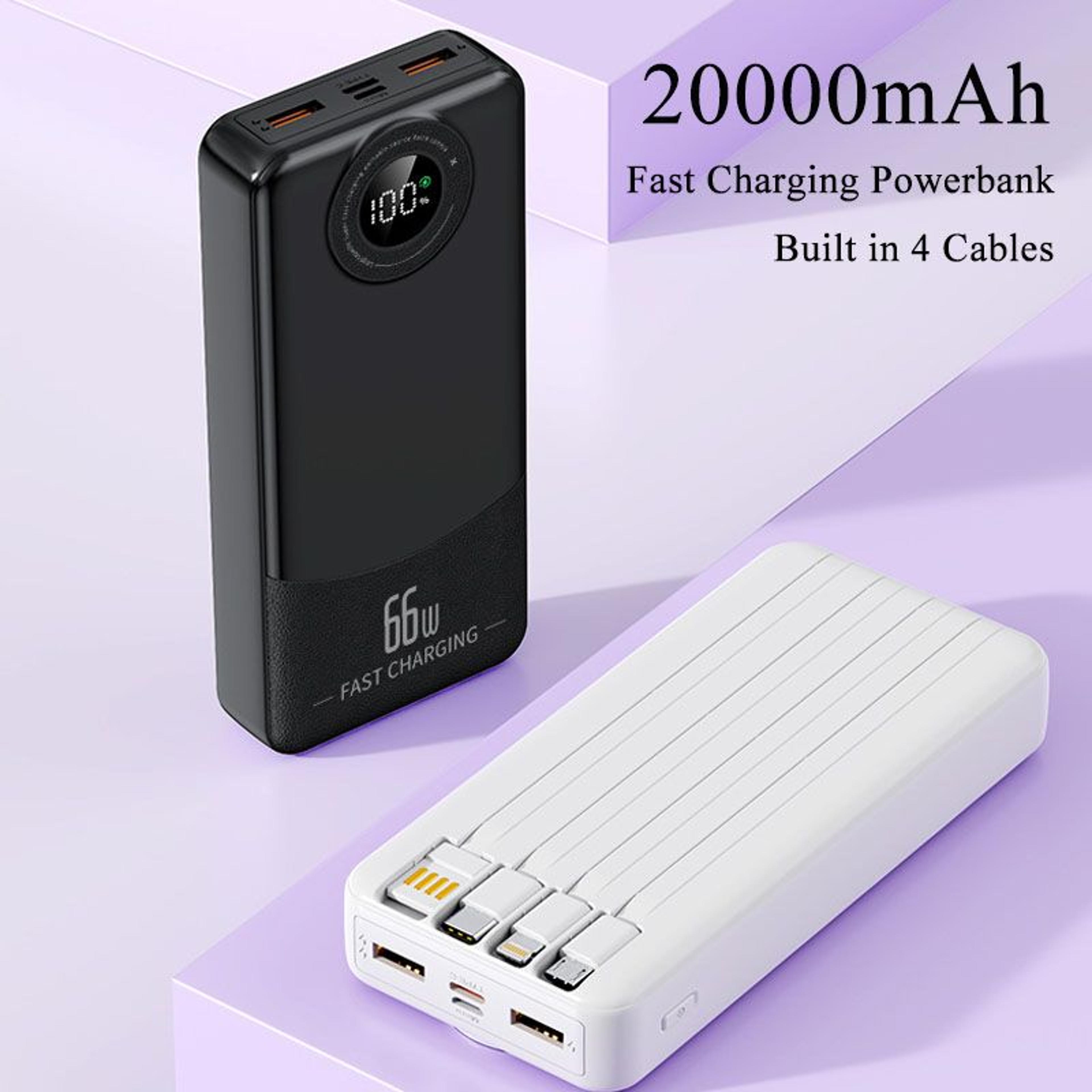 20000mAh Portable Power Bank  225W Fast Charging External Battery With Dual Input And Five Outputs  6