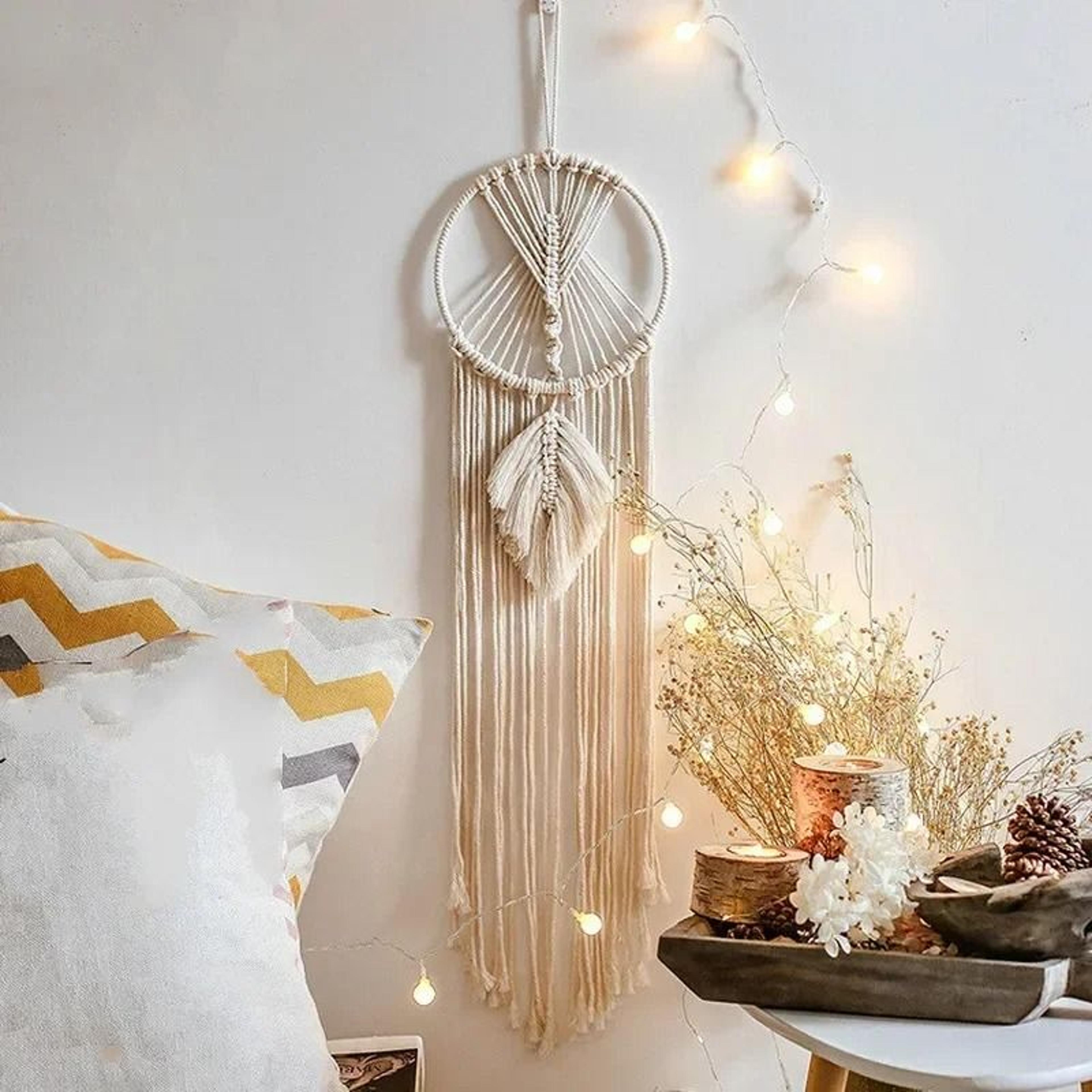 Nordic Macrame Dream Catcher  HighDefinition Celestial Textile Sculpture 1