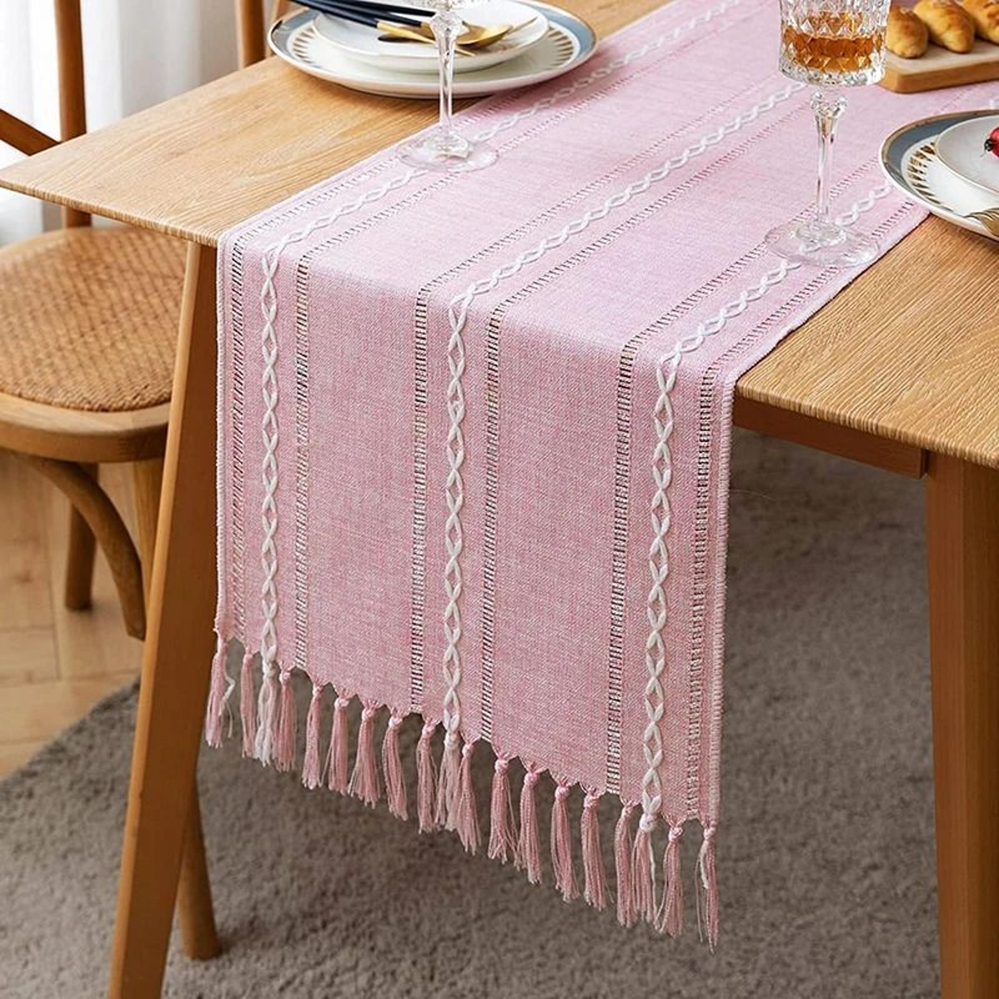 Green Tassel Table Runner  HighDefinition Braided Architectural Sculpture 8