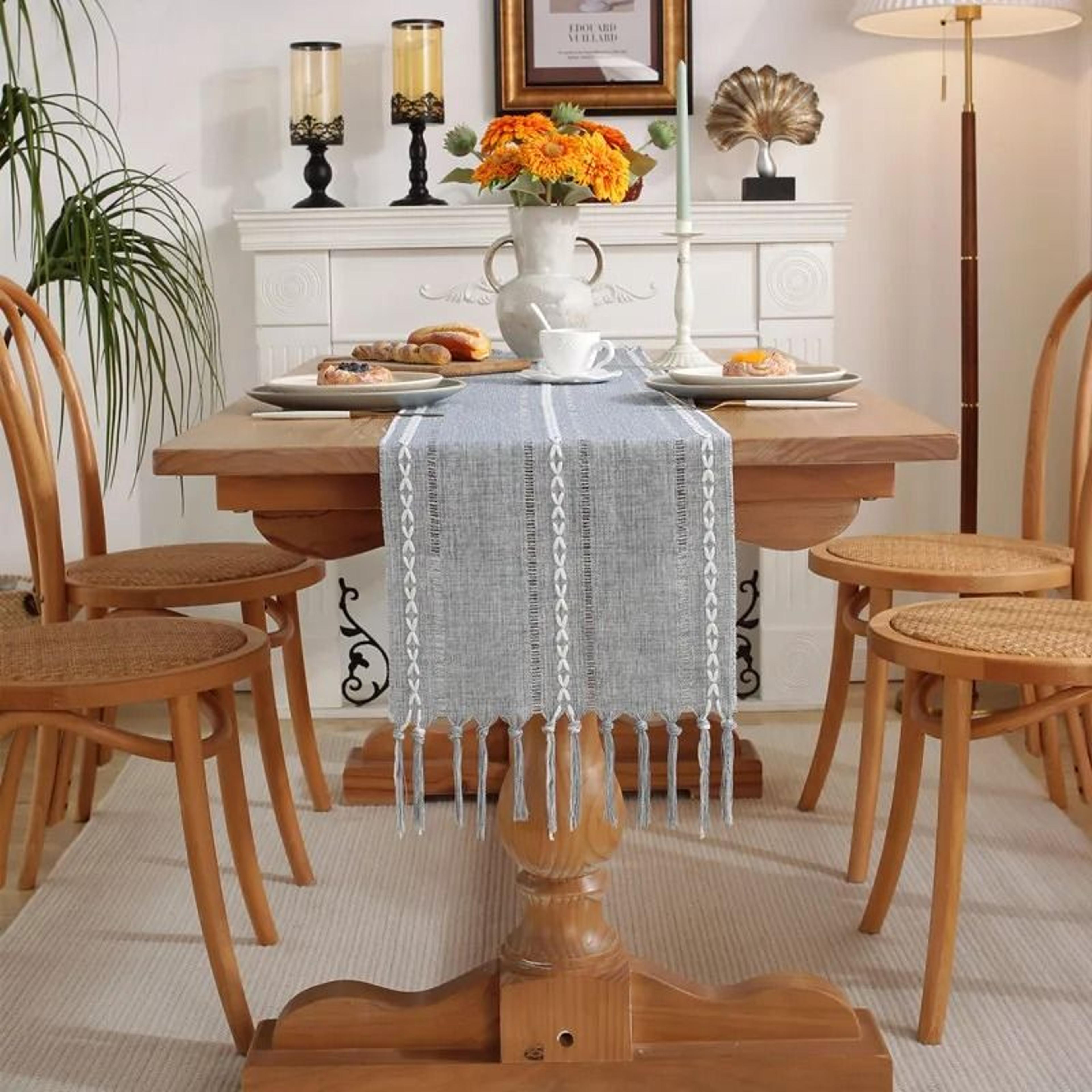 Green Tassel Table Runner  HighDefinition Braided Architectural Sculpture 10