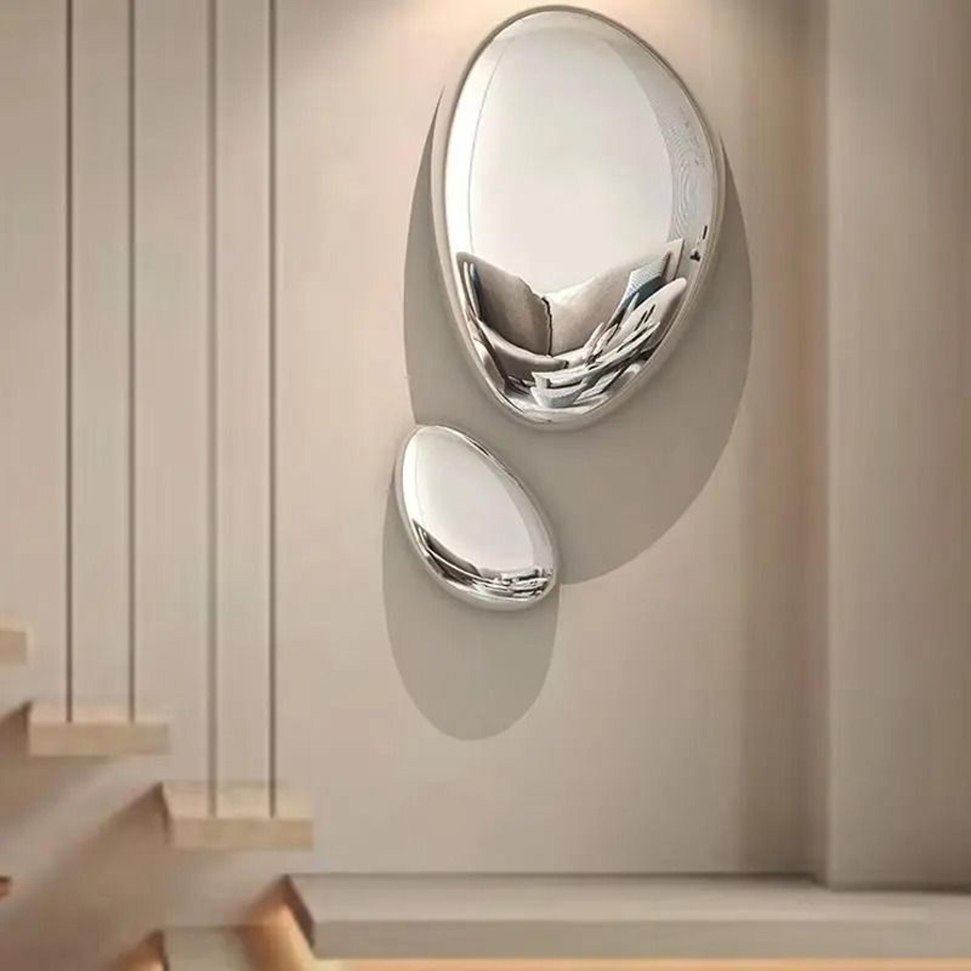 Aerodynamic Narrative Sculpture  HighDefinition Chrome Architectural Wall Panel 4