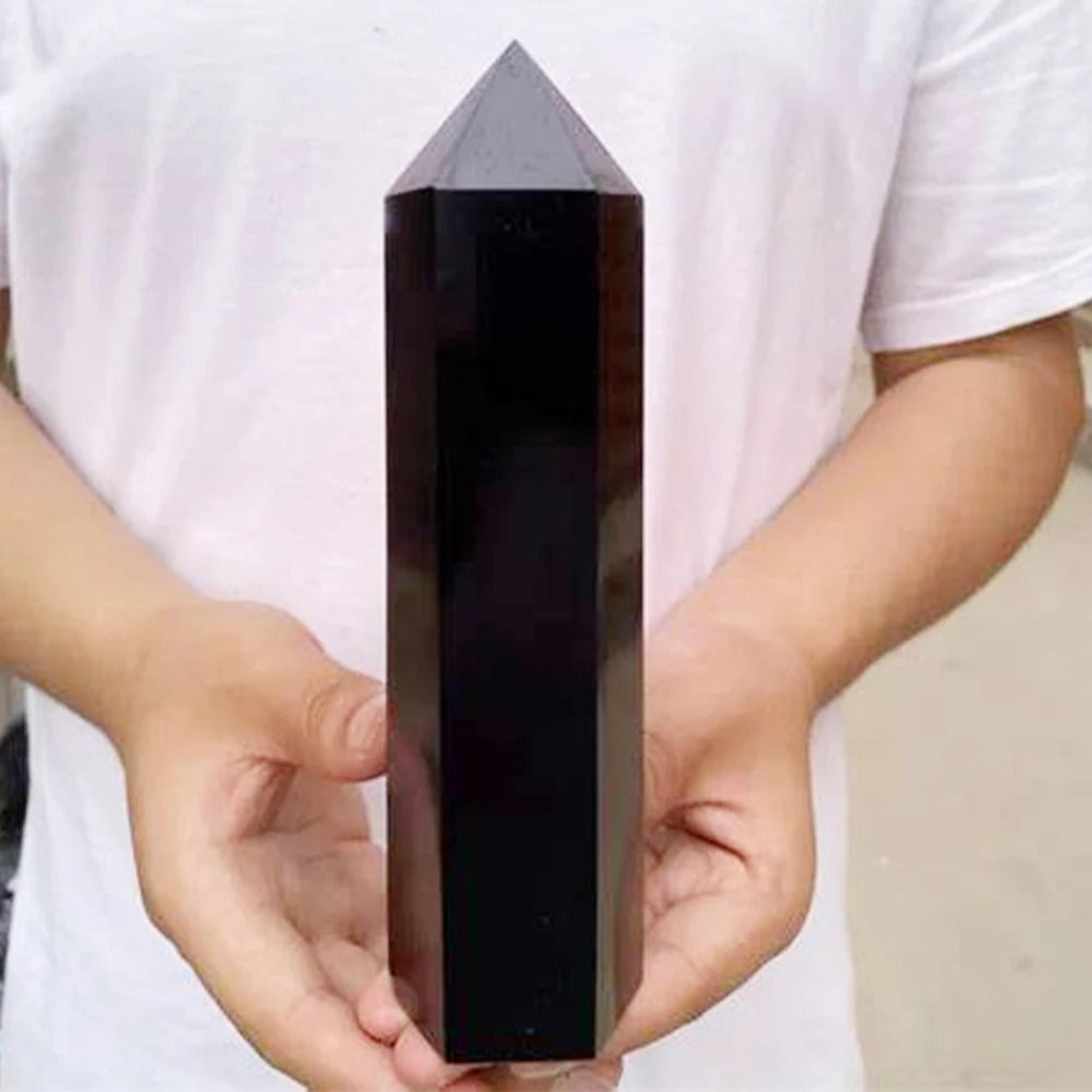 Geological Narrative Sculpture  HighDefinition Obsidian Architectural Pillar 0