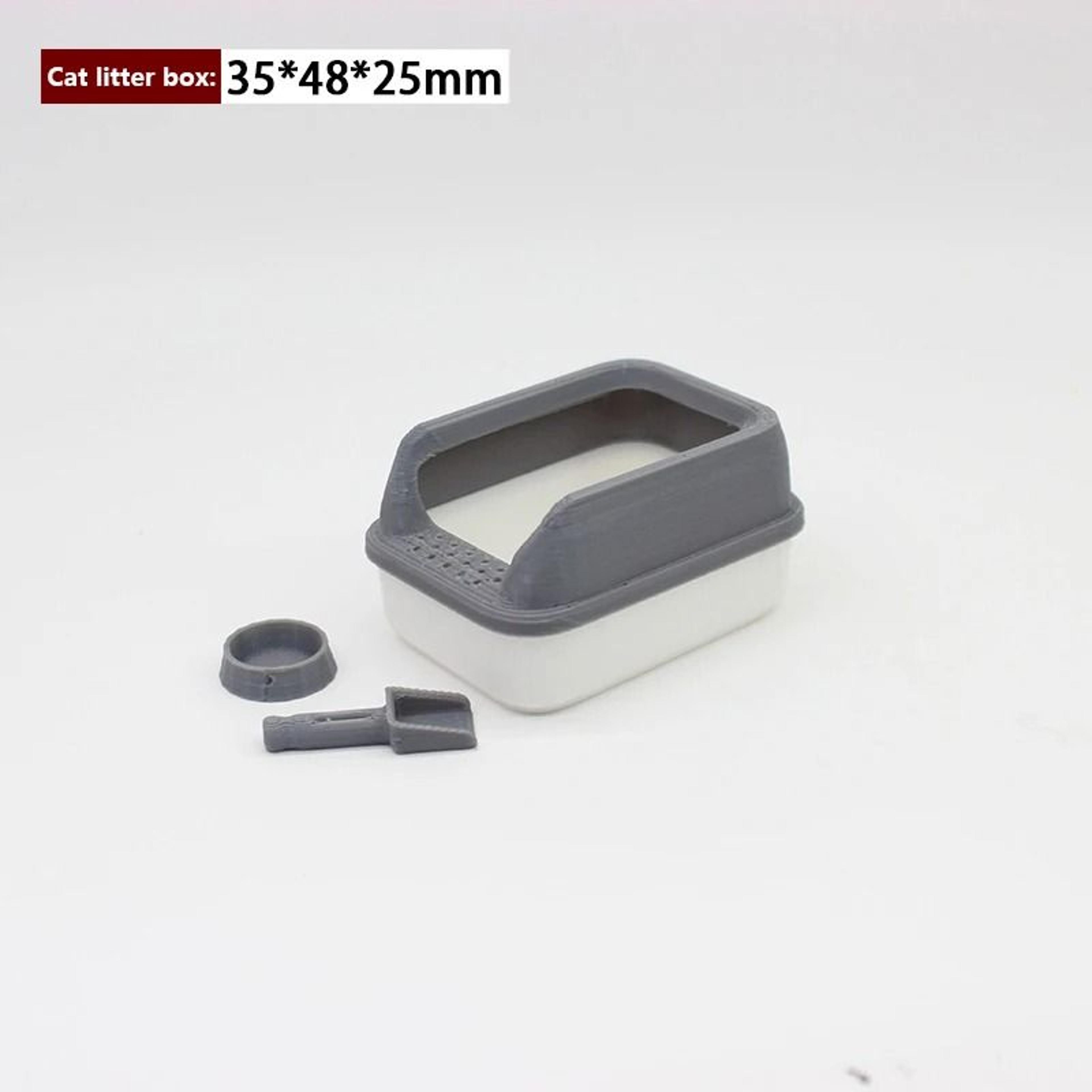 3Piece Miniature Cat Litter Box Set  Tiny Dollhouse Pet Supplies With Mini Shovel For DIY Scene Dec