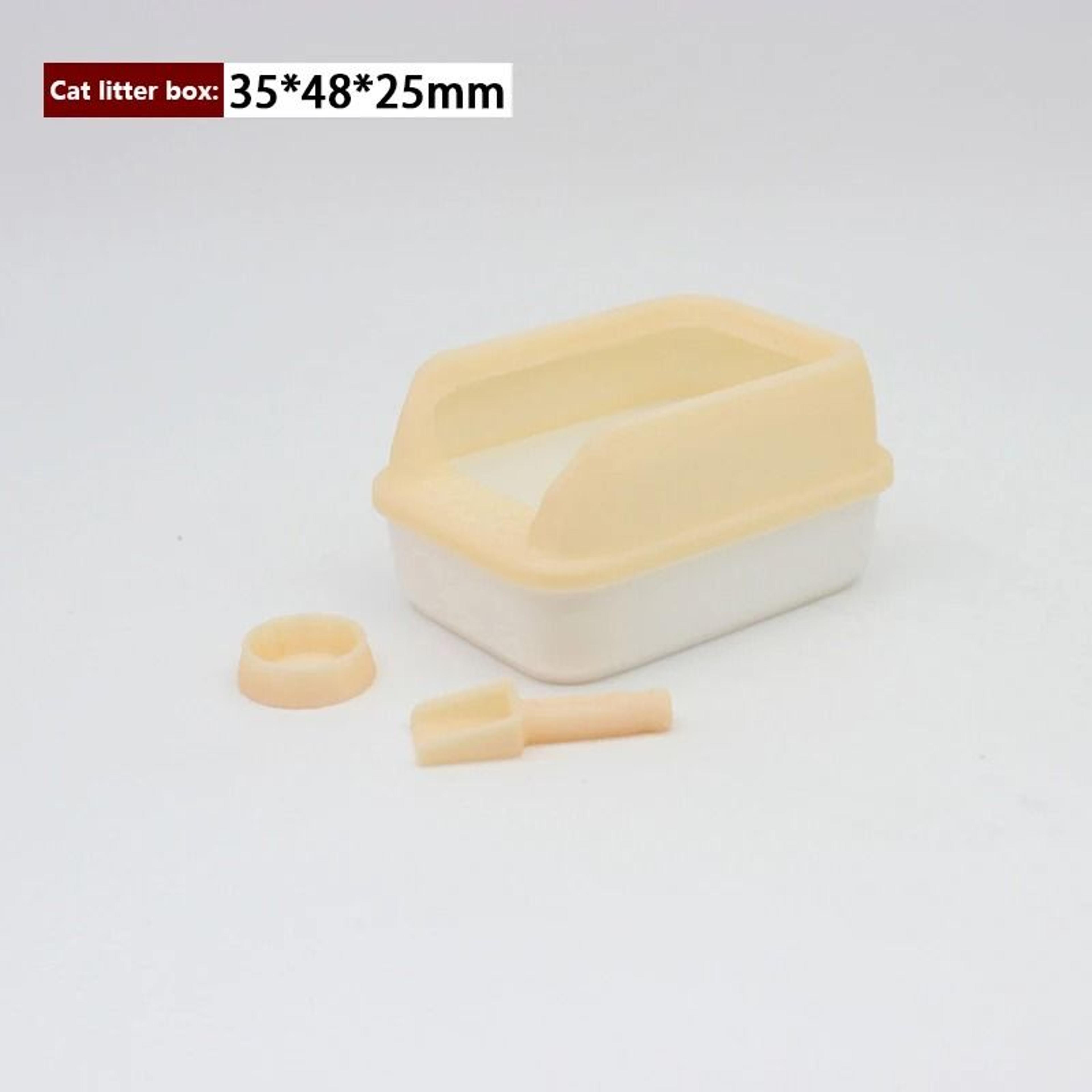 3Piece Miniature Cat Litter Box Set  Tiny Dollhouse Pet Supplies With Mini Shovel For DIY Scene Dec
