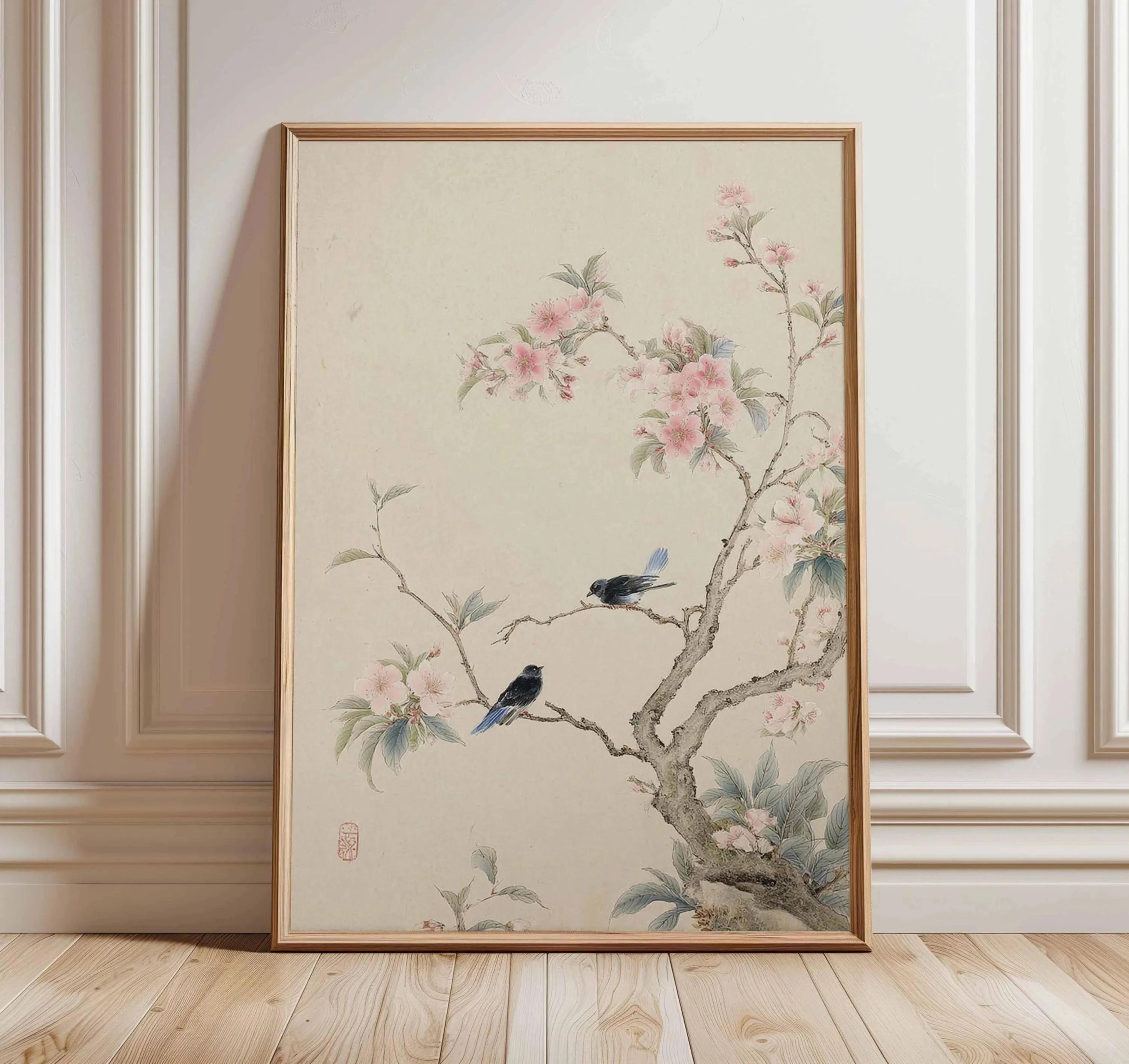 Ancient Pine Tree Wall Art  Japanese Zen Plant Decor  Oriental Nature Poster  Calm Forest Canvas Pa 13