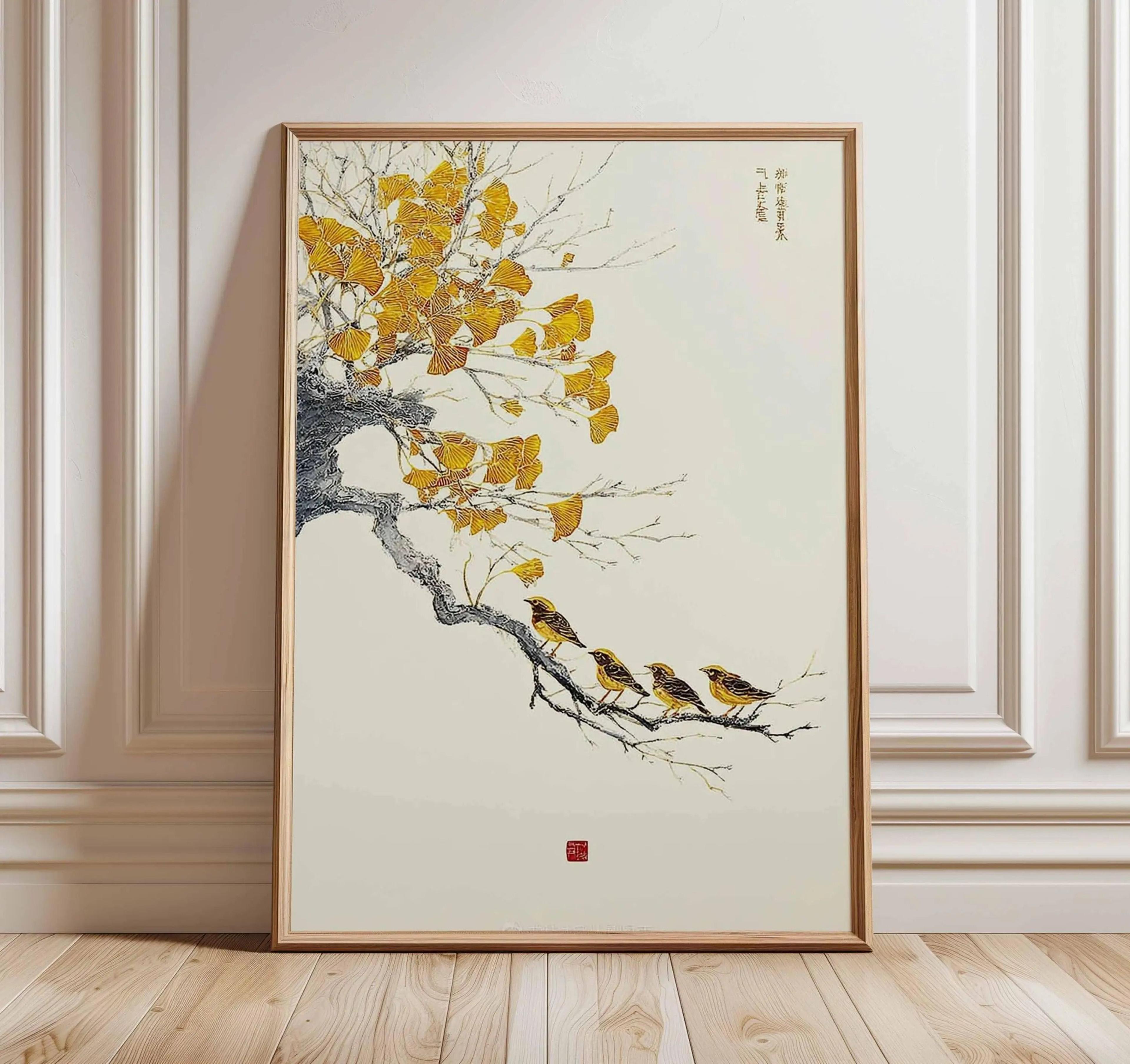 Ancient Pine Tree Wall Art  Japanese Zen Plant Decor  Oriental Nature Poster  Calm Forest Canvas Pa 18