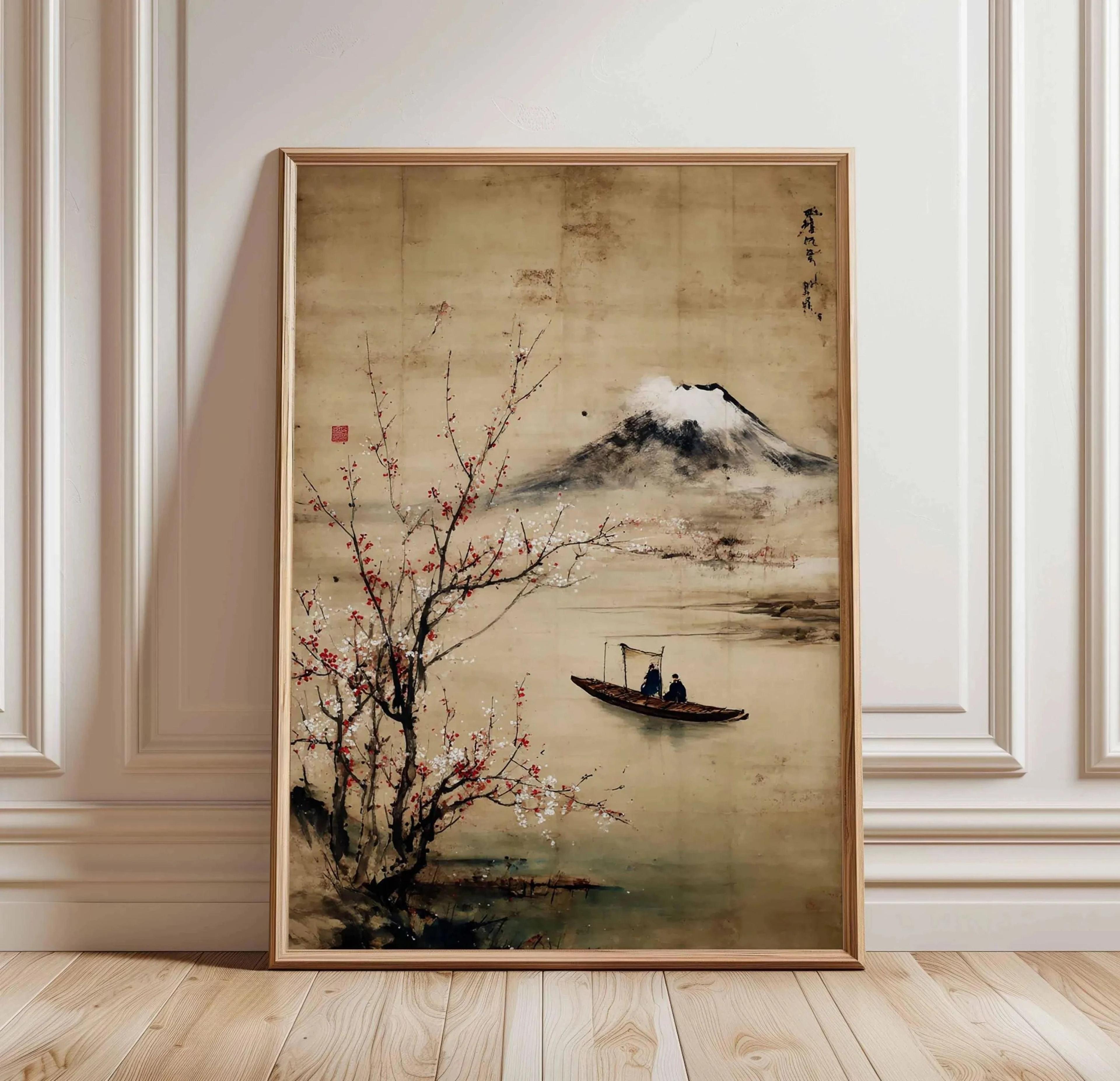 Ancient Pine Tree Wall Art  Japanese Zen Plant Decor  Oriental Nature Poster  Calm Forest Canvas Pa 20