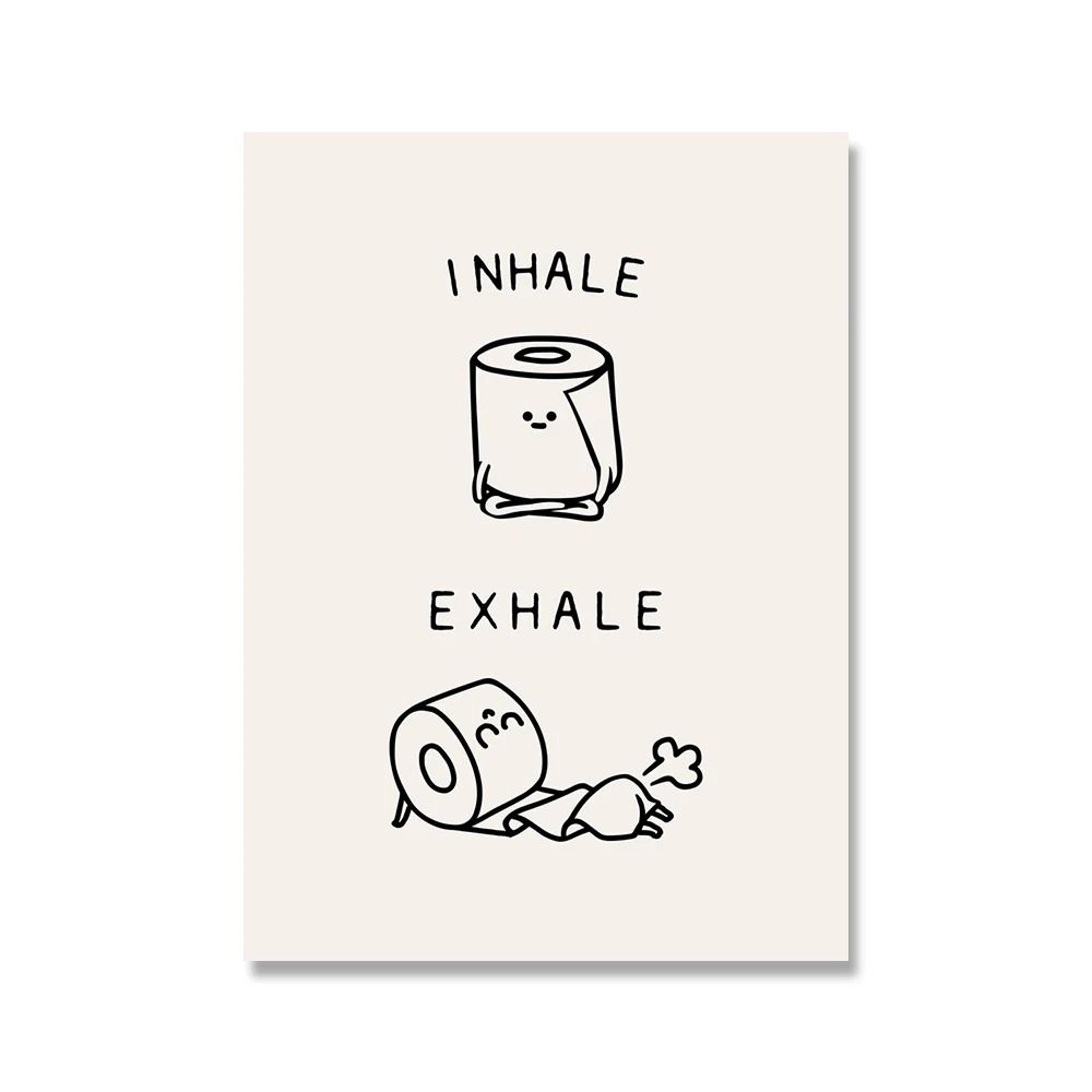 Toilet Paper Yoga Funny Quote  Minimalist Washroom Wall Art  Nordic Canvas Posters And Prints For M 5