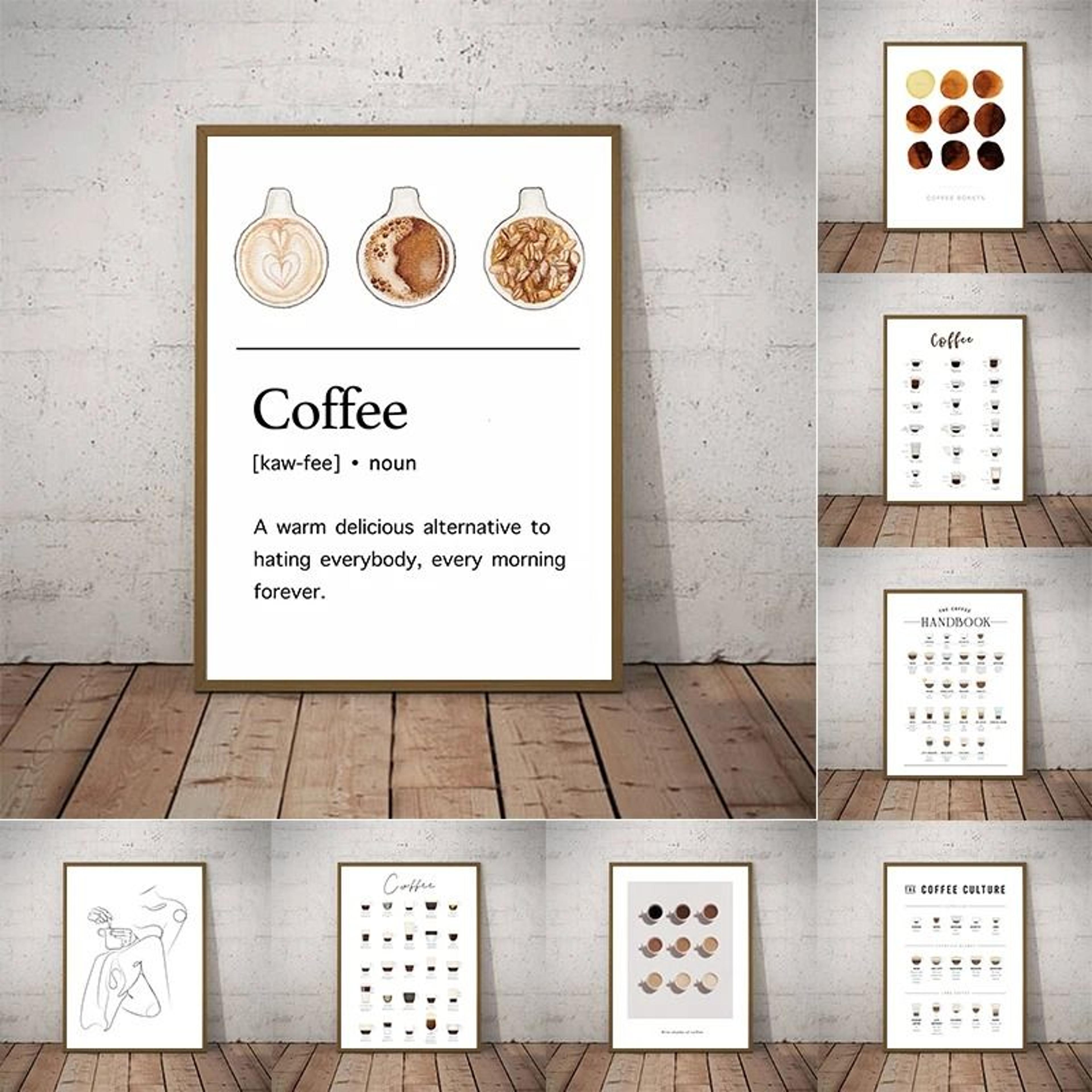 Coffee Guide Poster  Modern Cafe Shop Menu Prints  Nordic Coffee Culture Canvas Painting For Kitche 2