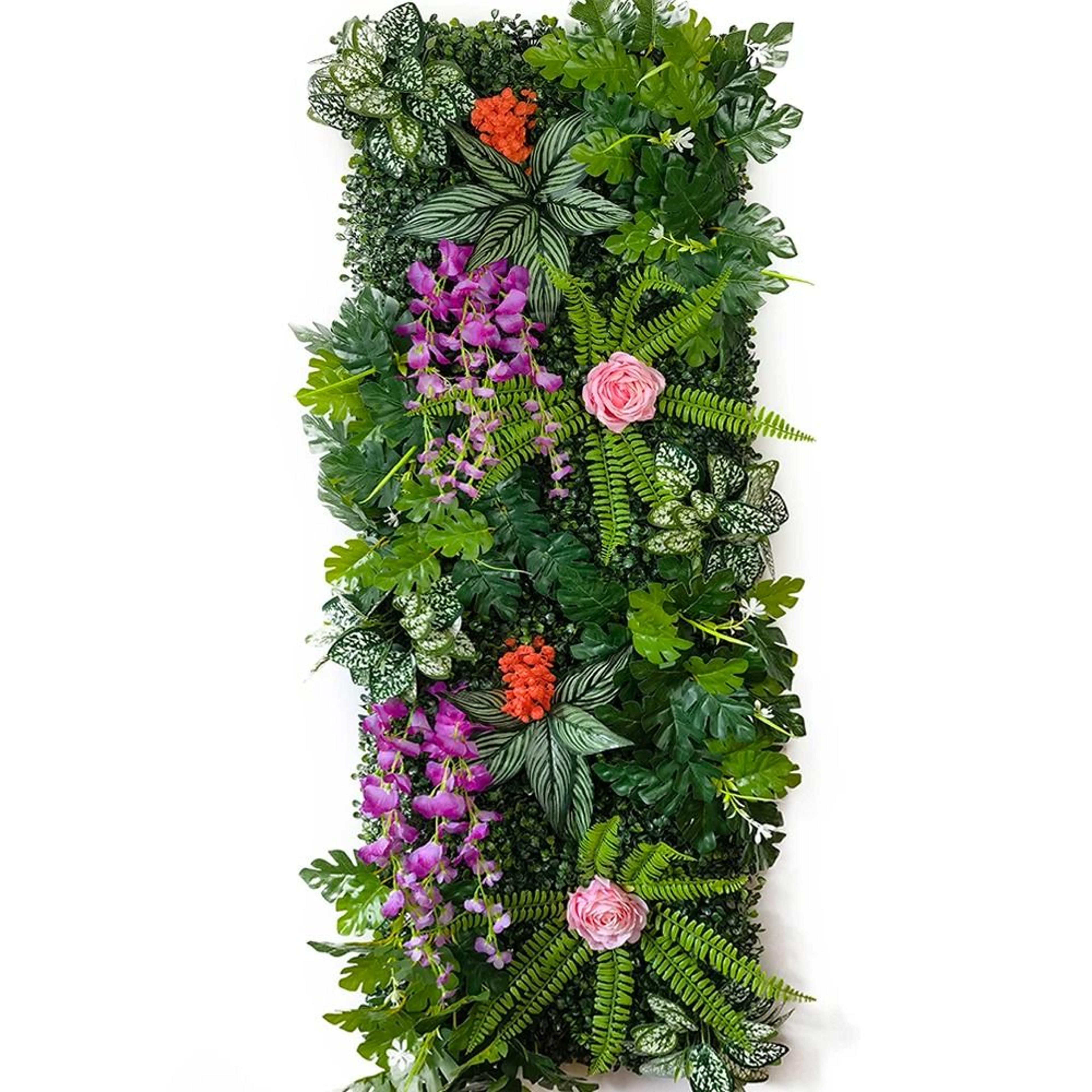 Artificial Meadow Flower Wall  16x47 In Lush Green Grass Panel  Floral Backdrop For Wedding Window  14