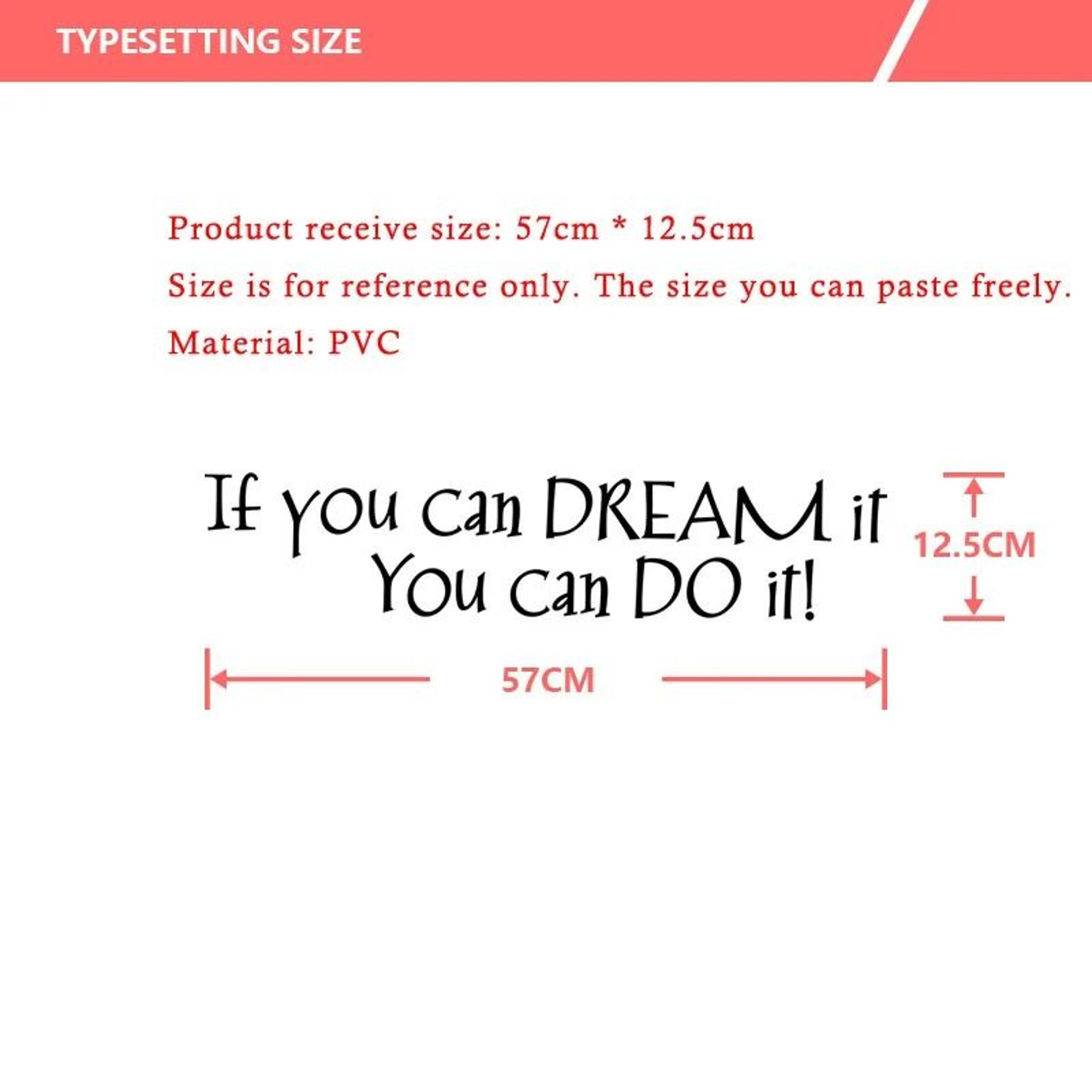 Inspirational Wall Sticker  If You Can Dream It You Can Do It  Motivational Quote Decal For Living  1