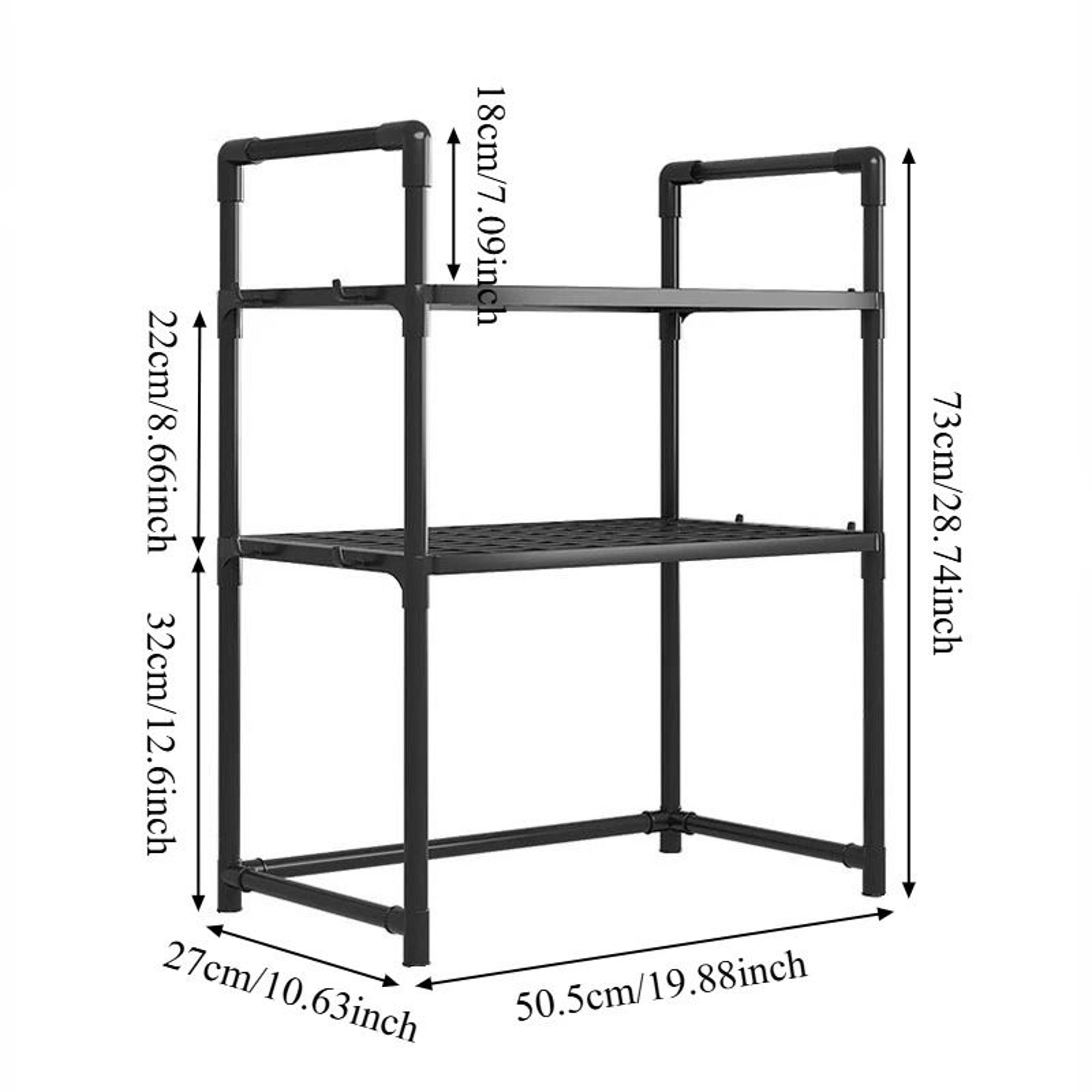 MultiPurpose Kitchen Microwave Rack  Thickened Adjustable Countertop Shelf  Oven Organizer With Hoo 3