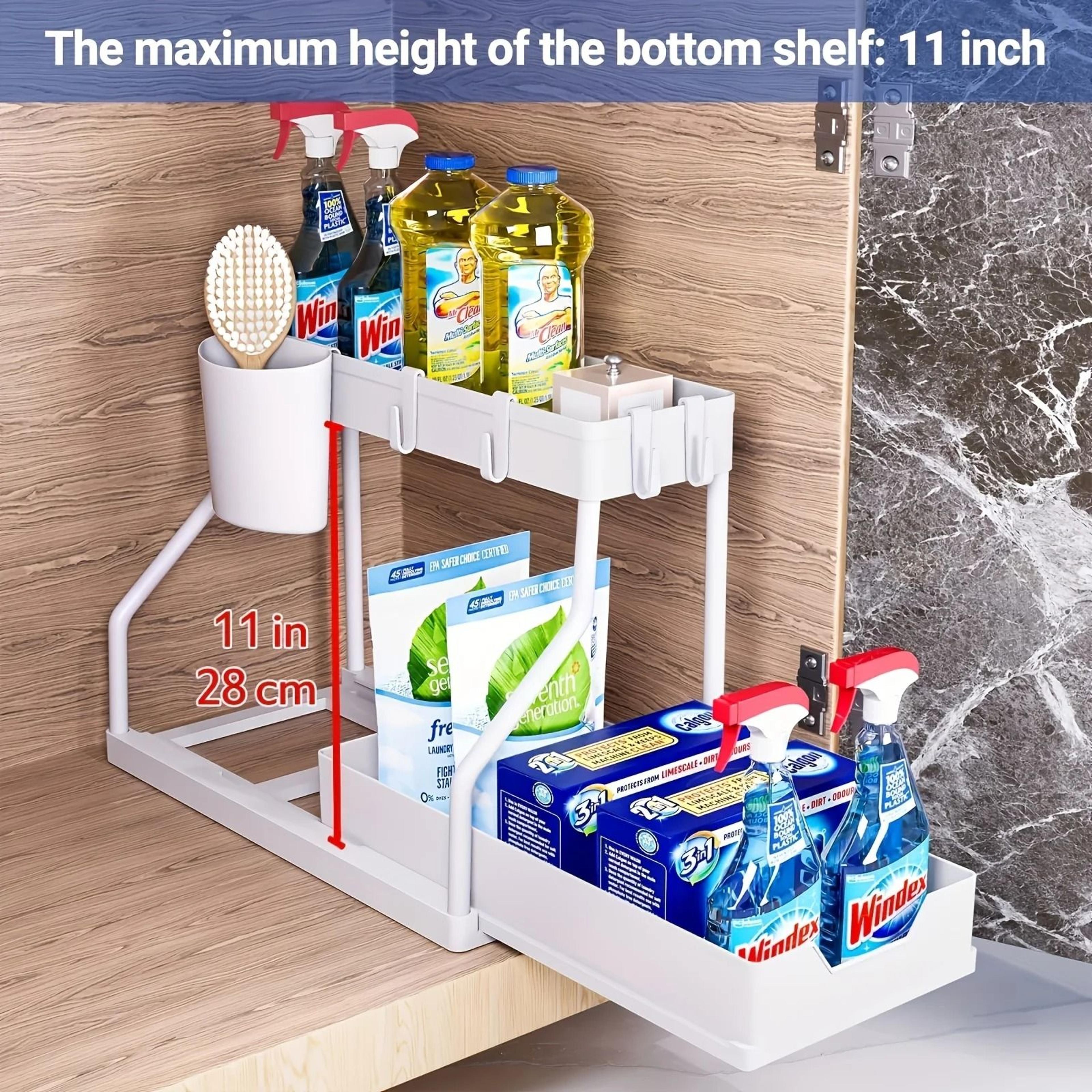 SpaceSaving 2Tier UnderSink Organizer  PullOut Drawer Storage  Large Capacity Kitchen  Bathroom Ess 11