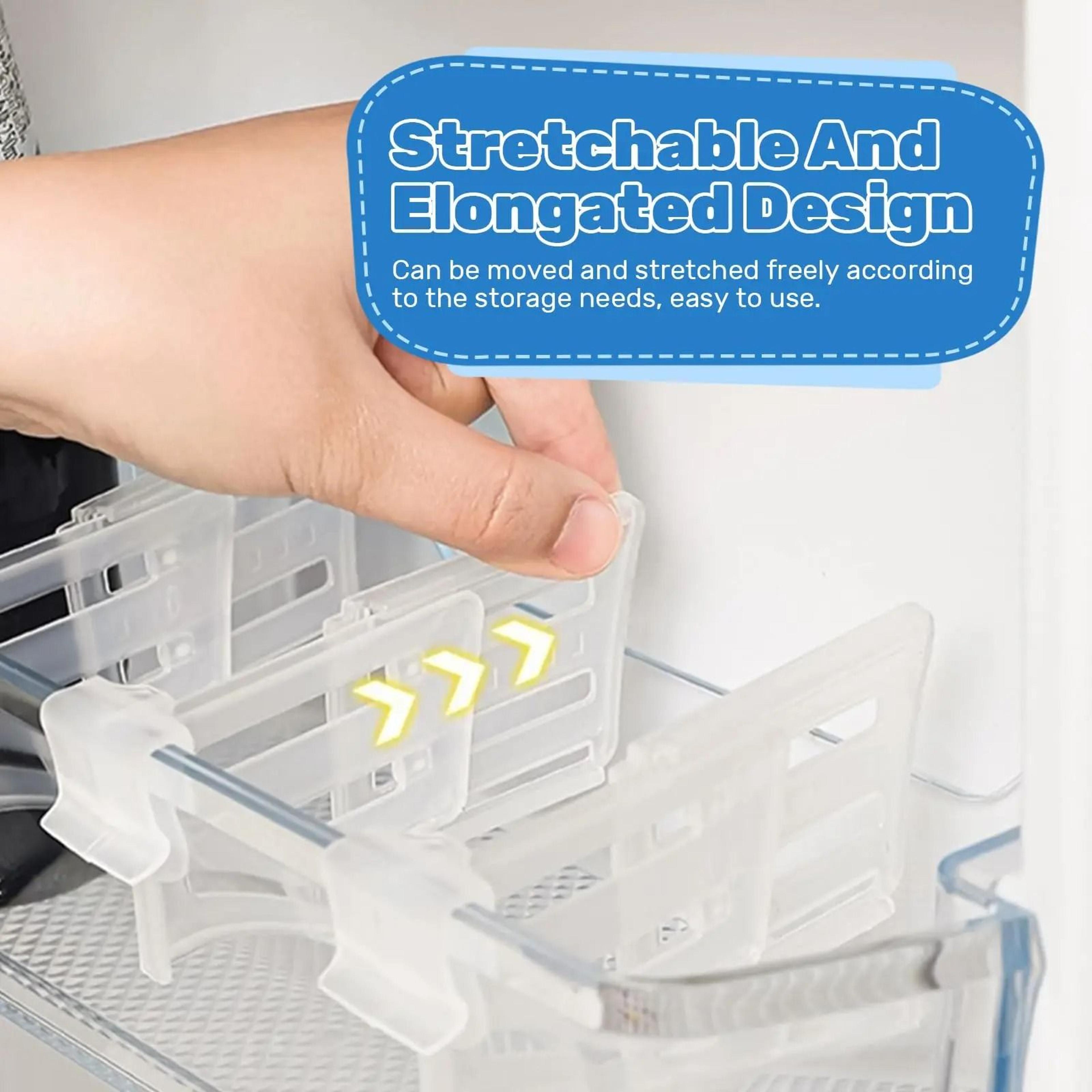 Refrigerator Storage Divider Clips  4pcs Expandable Fridge Door Partition  Bottle Shelf Organizer B 4