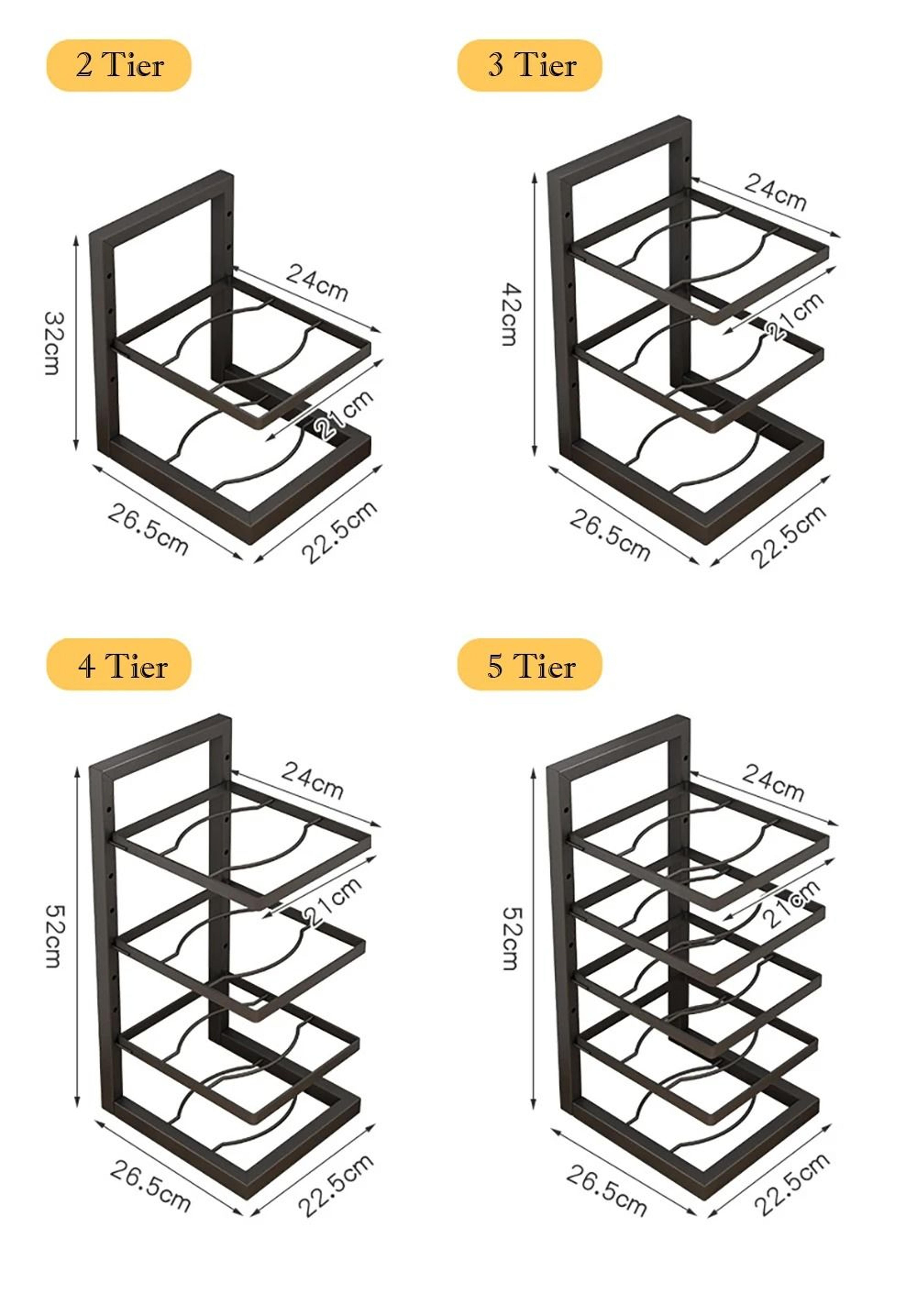 Adjustable Stainless Steel Pot Rack  MultiLayer Household Pan Organizer  HeavyDuty Kitchen Storage  6