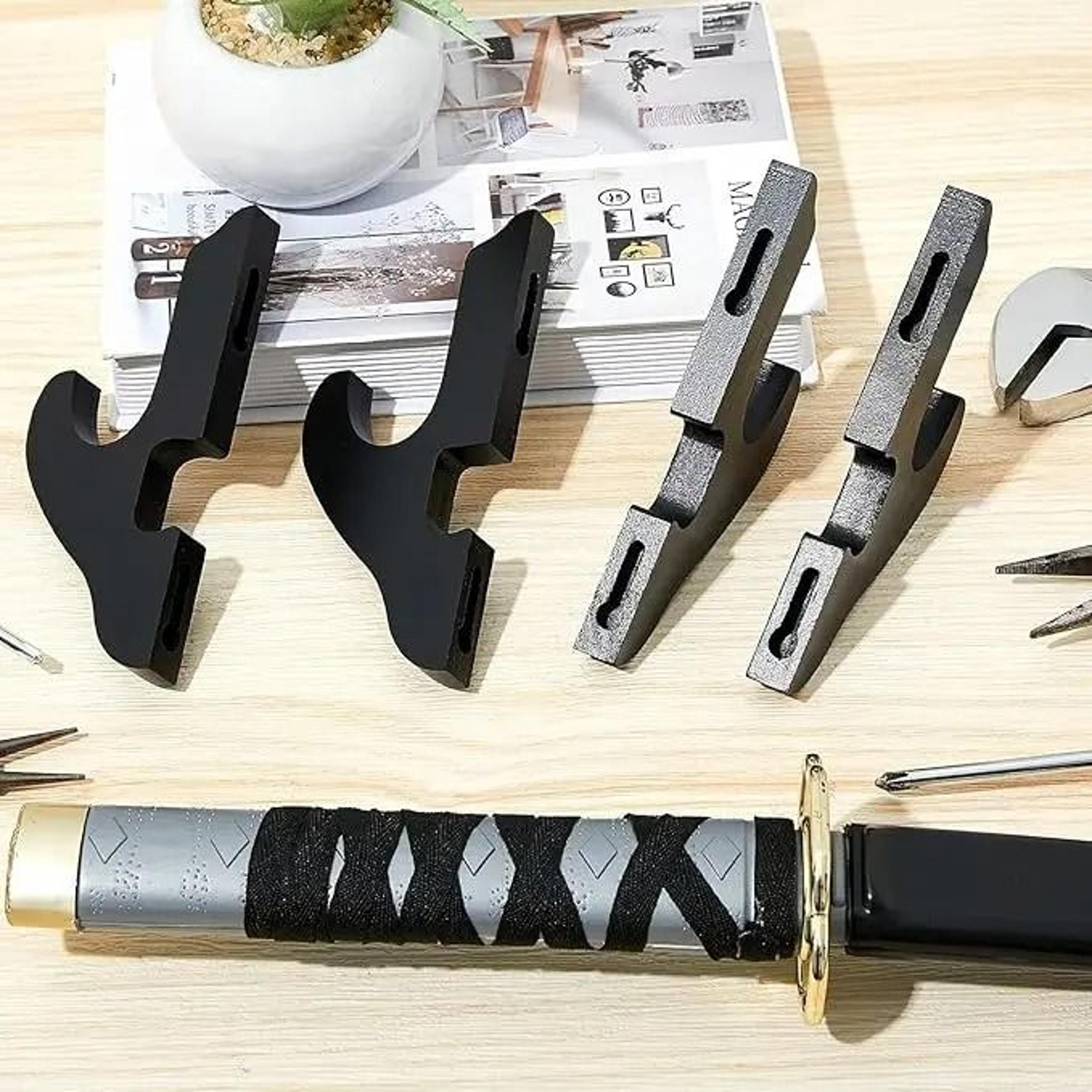 WallMounted Sword  Rifle Rack  Solid Wood Samurai Katana Display  HeavyDuty Shotgun  Sniper Rifle H 1