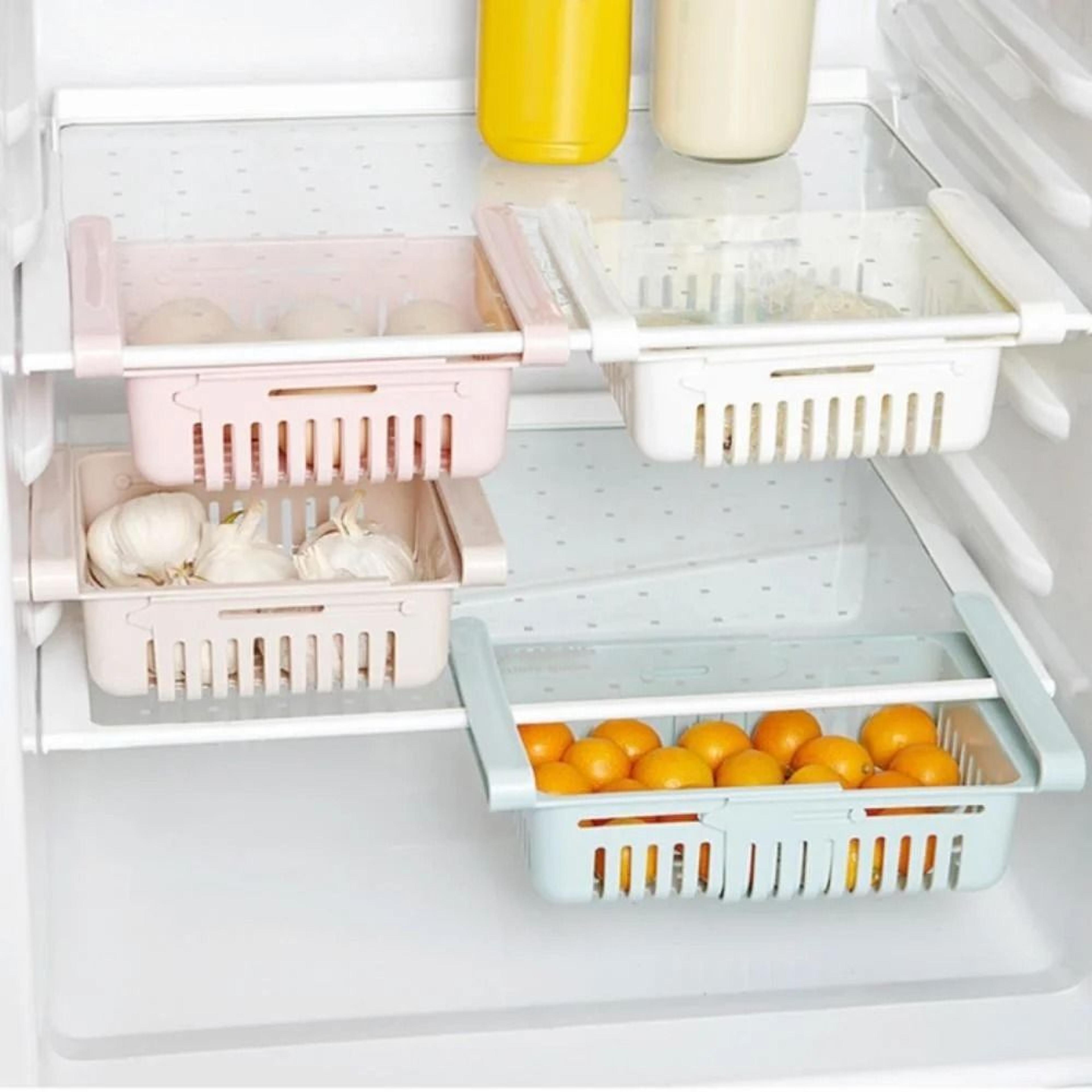 UnderShelf Refrigerator Drawer  PullOut Fridge Storage Organizer  Universal ClipOn Bin For Eggs Fru 0