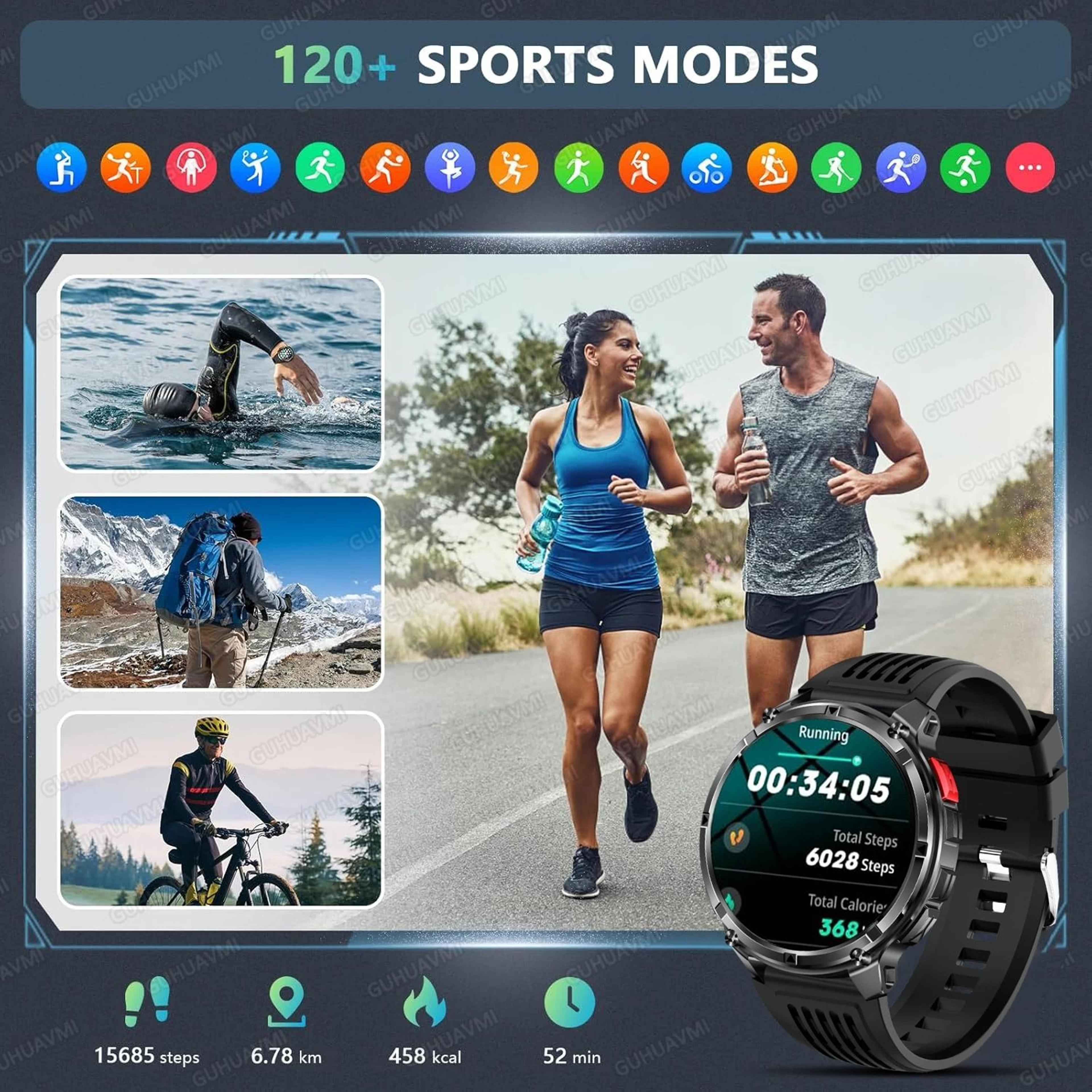 TRex 3 Pro Military Smart Watch  1100mAh ExtraLarge Battery  GPS  Rugged Compass Sport  Swim SmartW 6
