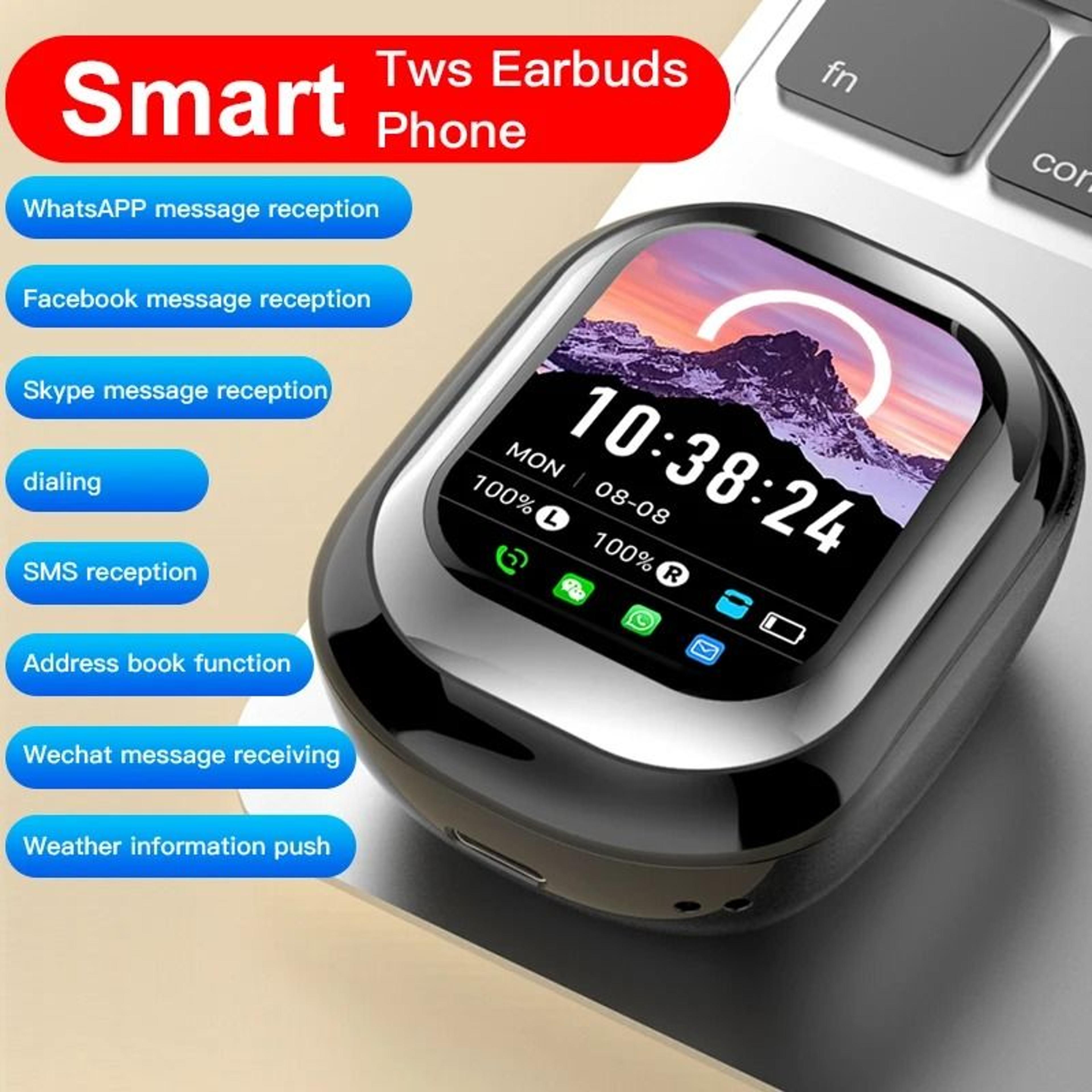 Smart LED Touch Screen Headphones  FullColor Slider Display  App Sync  Wireless TWS Earbuds 4