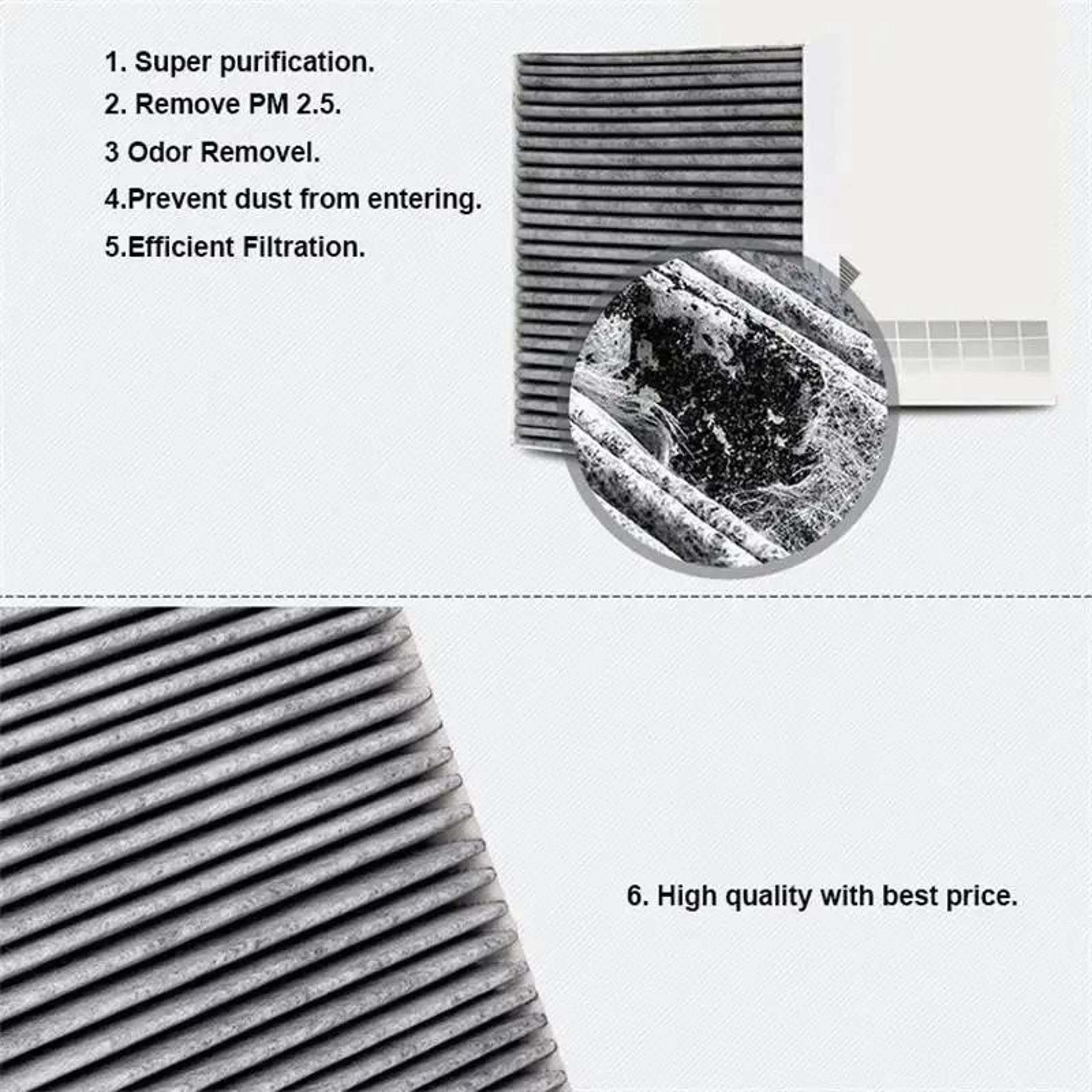 Cabin Air Filter 2pc Set  Activated Carbon Filtration  Precision Fit For BMW 5 6 7 Series 1