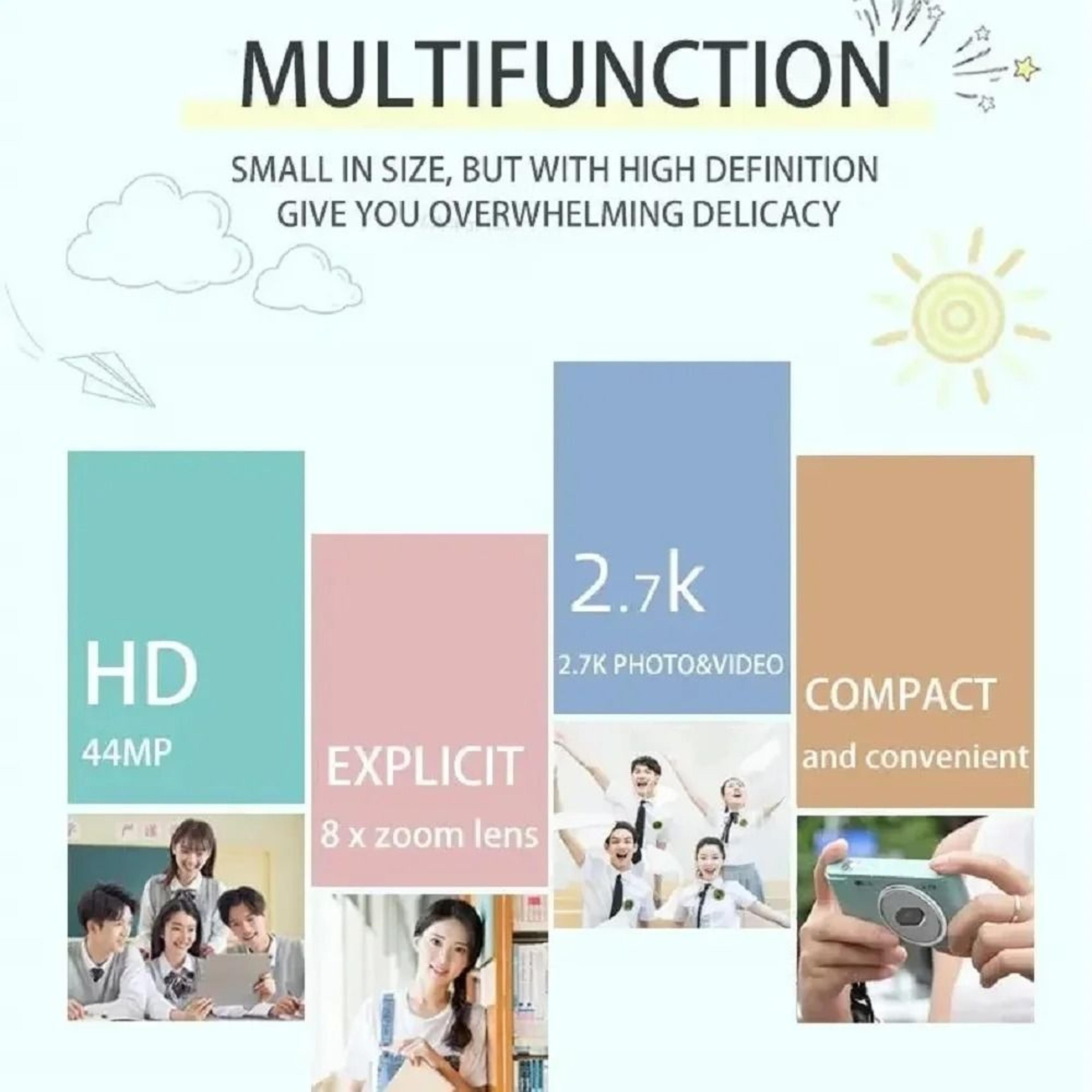 HD Autofocus Digital Camera  1080P Compact Camcorder With 8x Zoom For Beginners  Kids 2