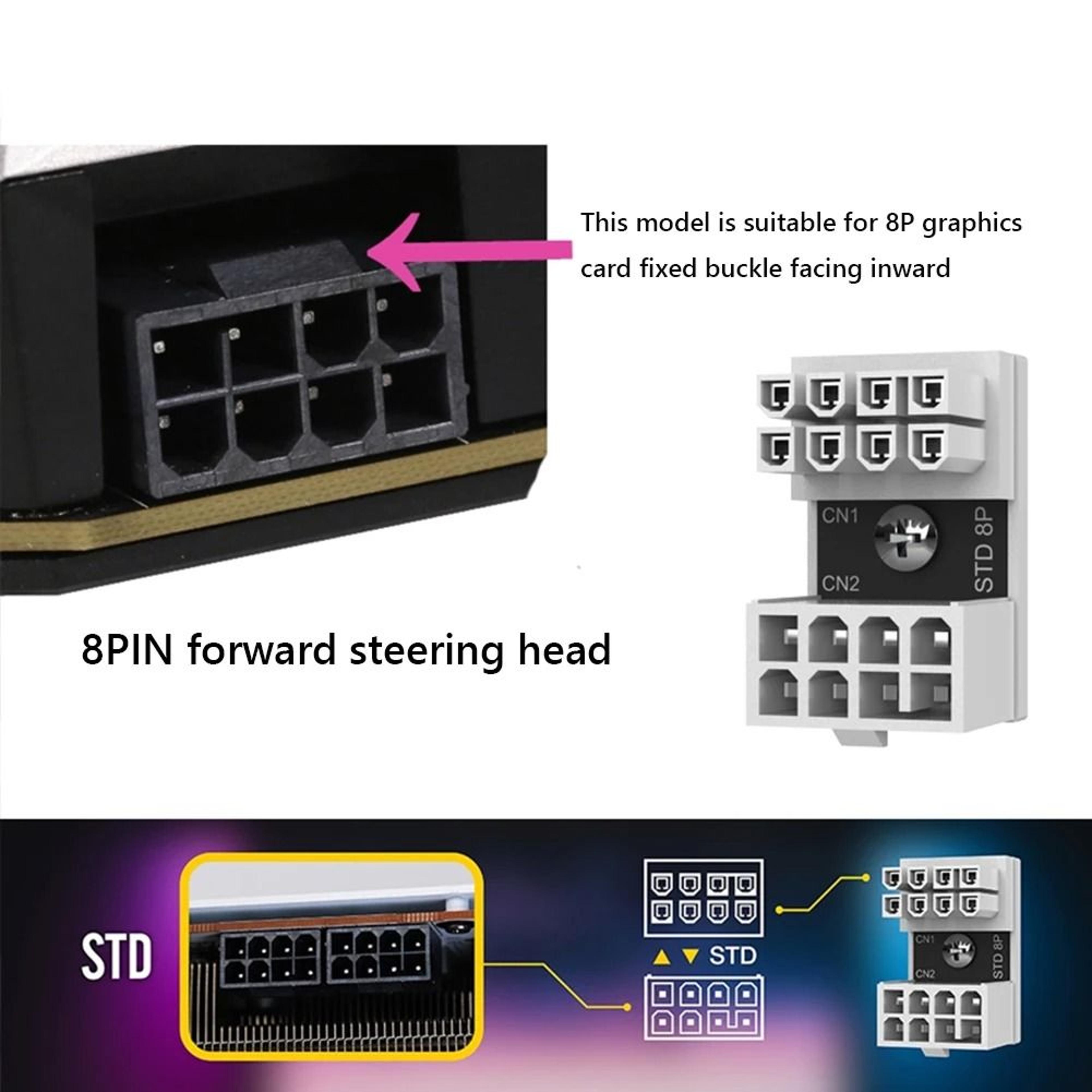 ATX GPU 180Degree Power Adapter  Angled Steering Connector For Desktop Video Cards  Cable Managemen 4