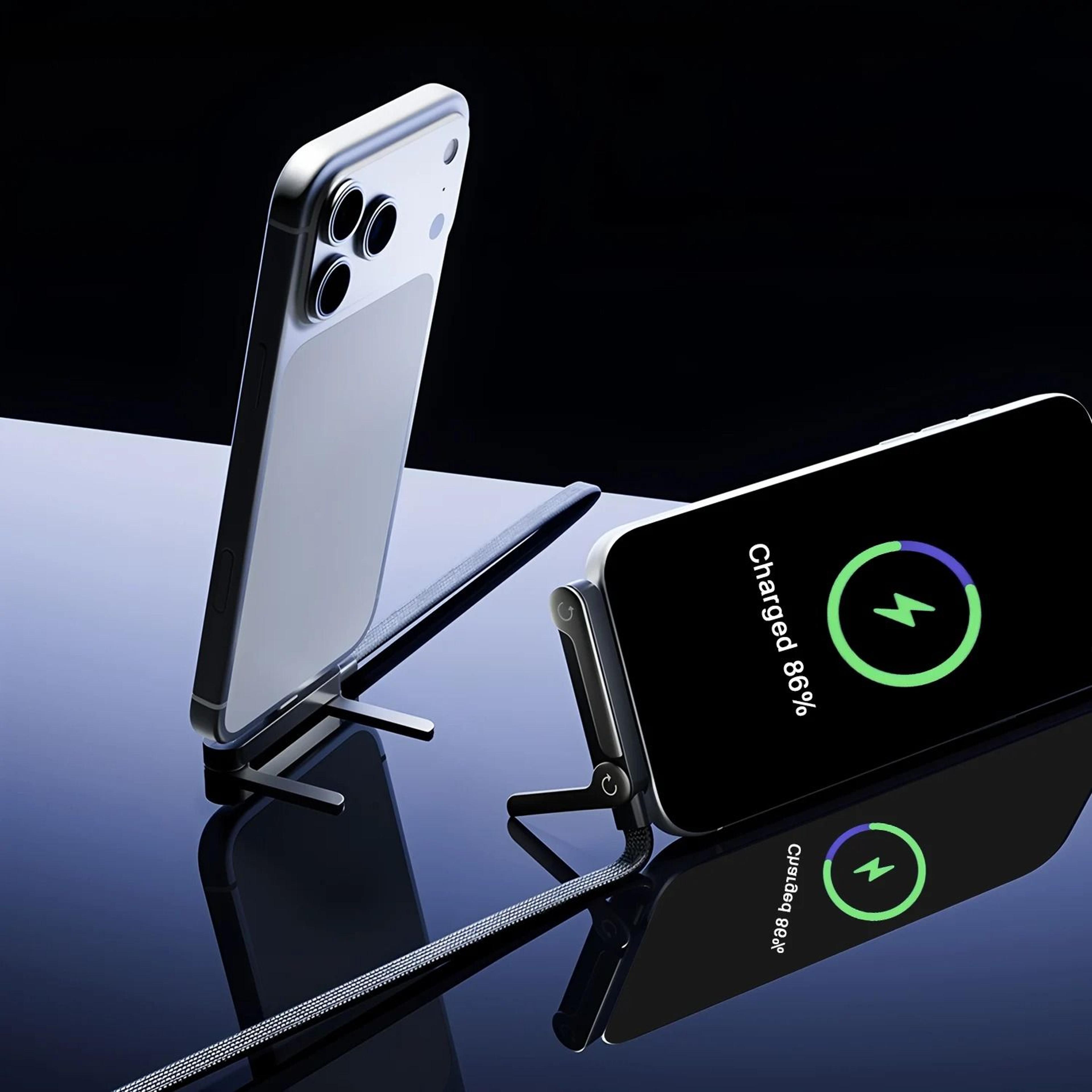 2in1 Foldable TypeC Cable Holder  240W UltraFast Charging Data Hub  Integrated Mobile Phone Bracket 3